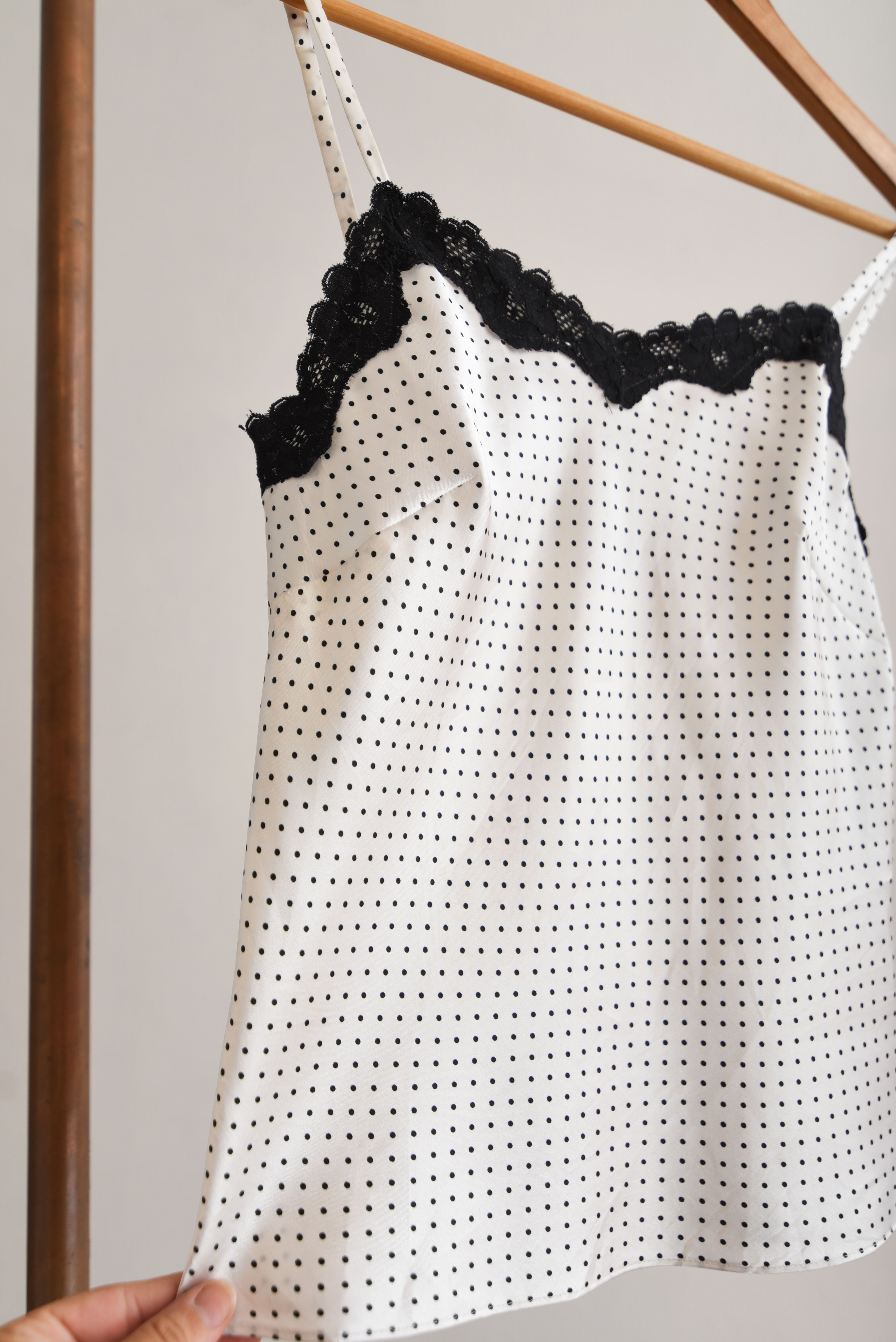 Top lencero blanco polka dots