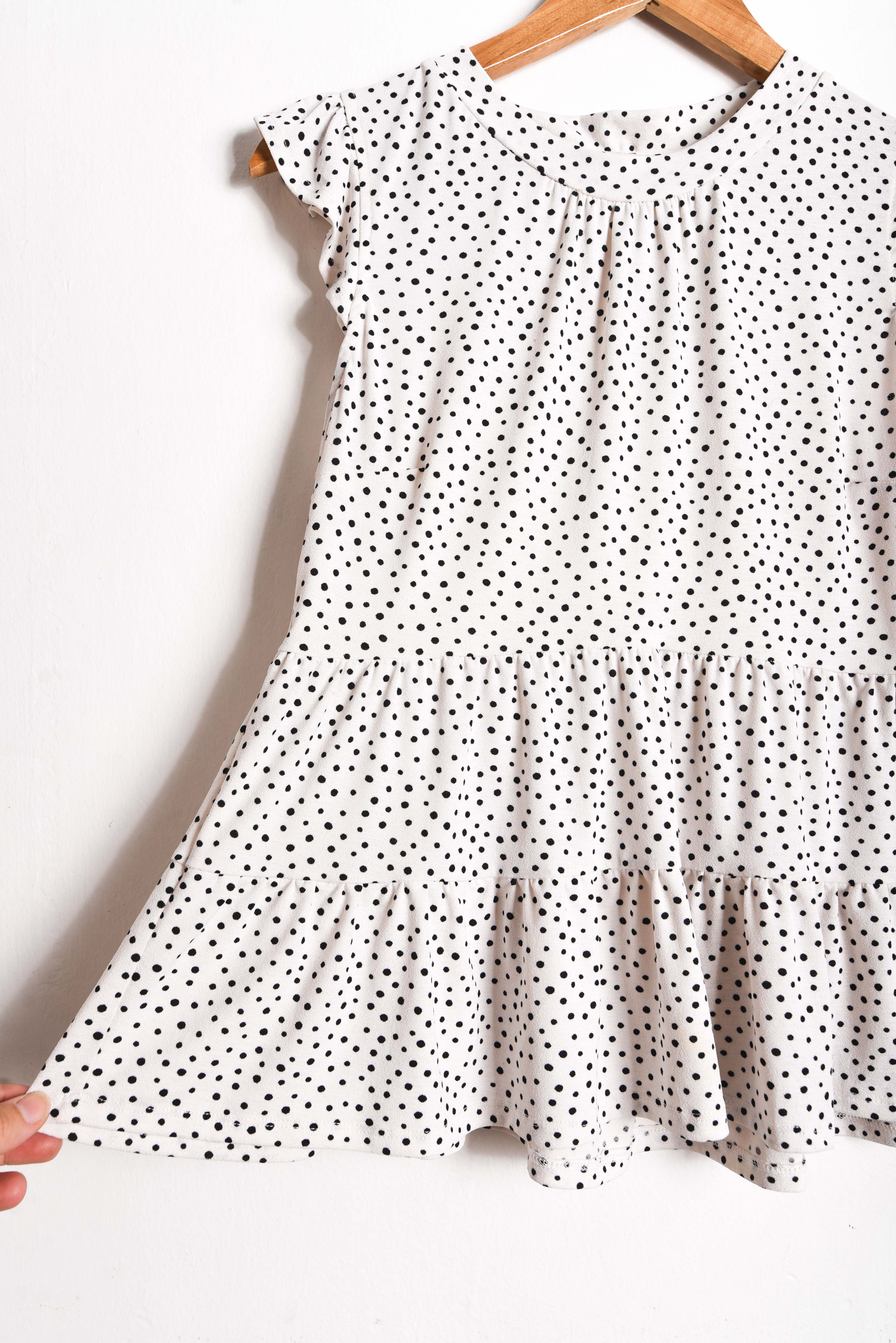 Top blanco polka dots