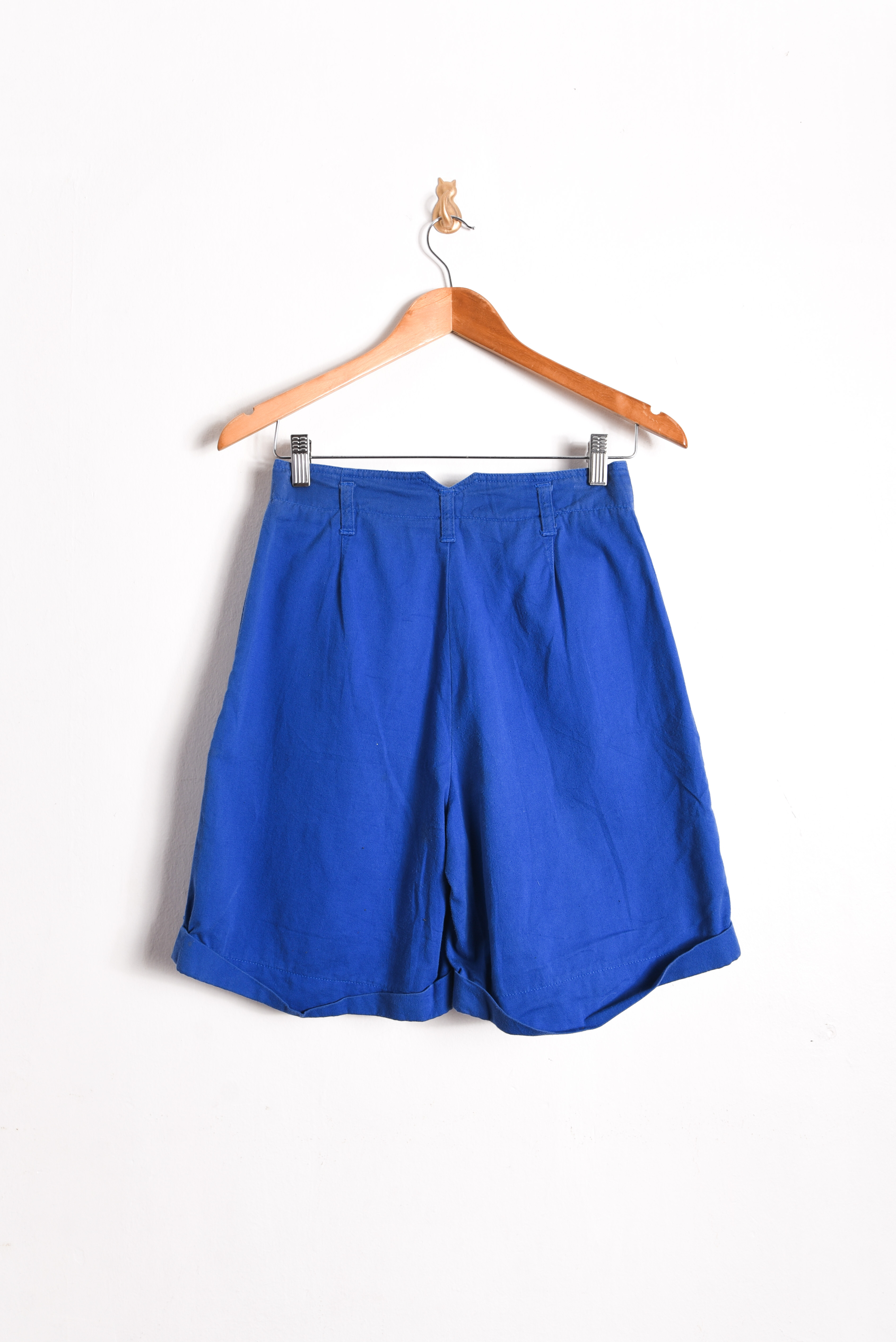 Short azul klein tiro alto