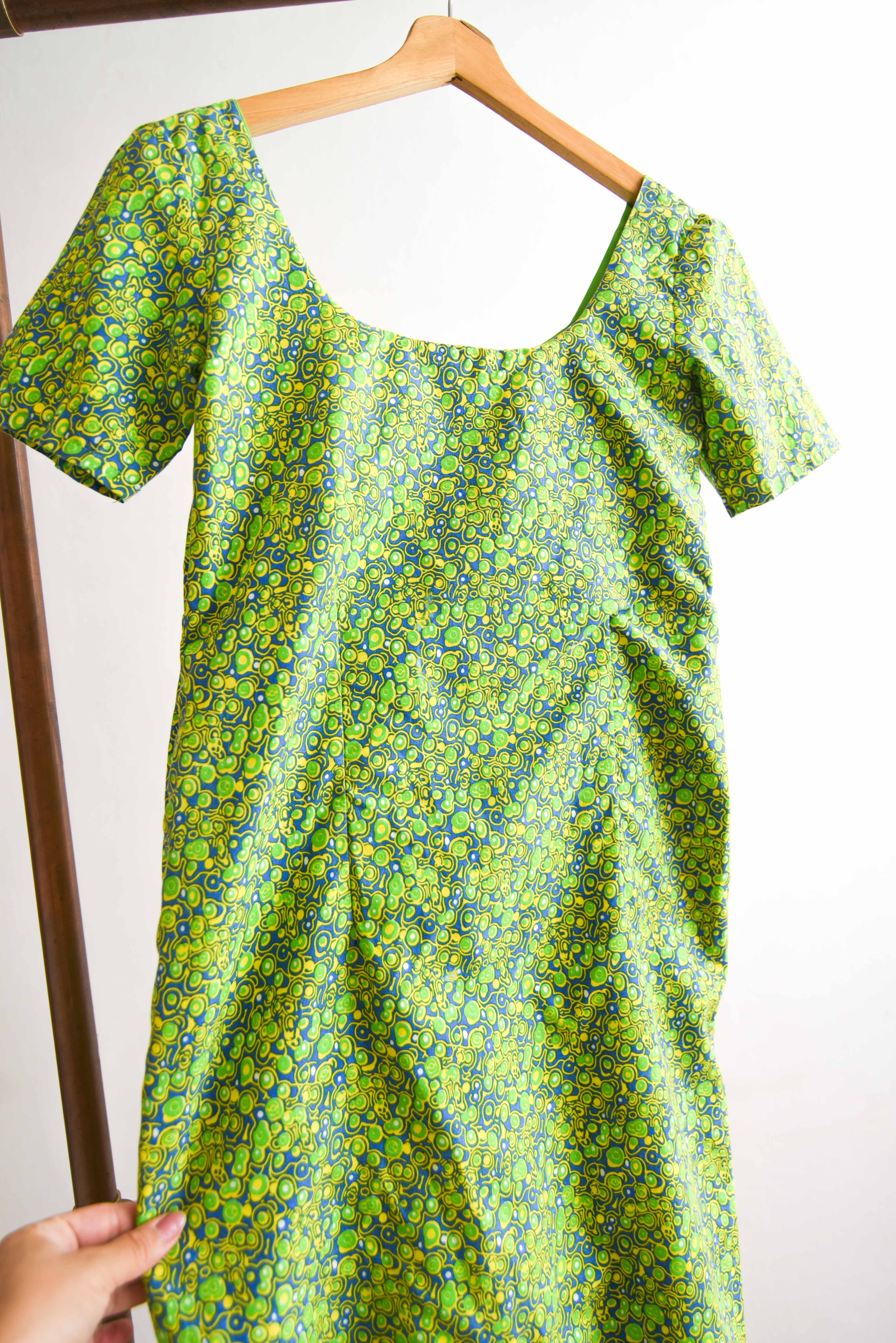 Vestido green 60s handmade