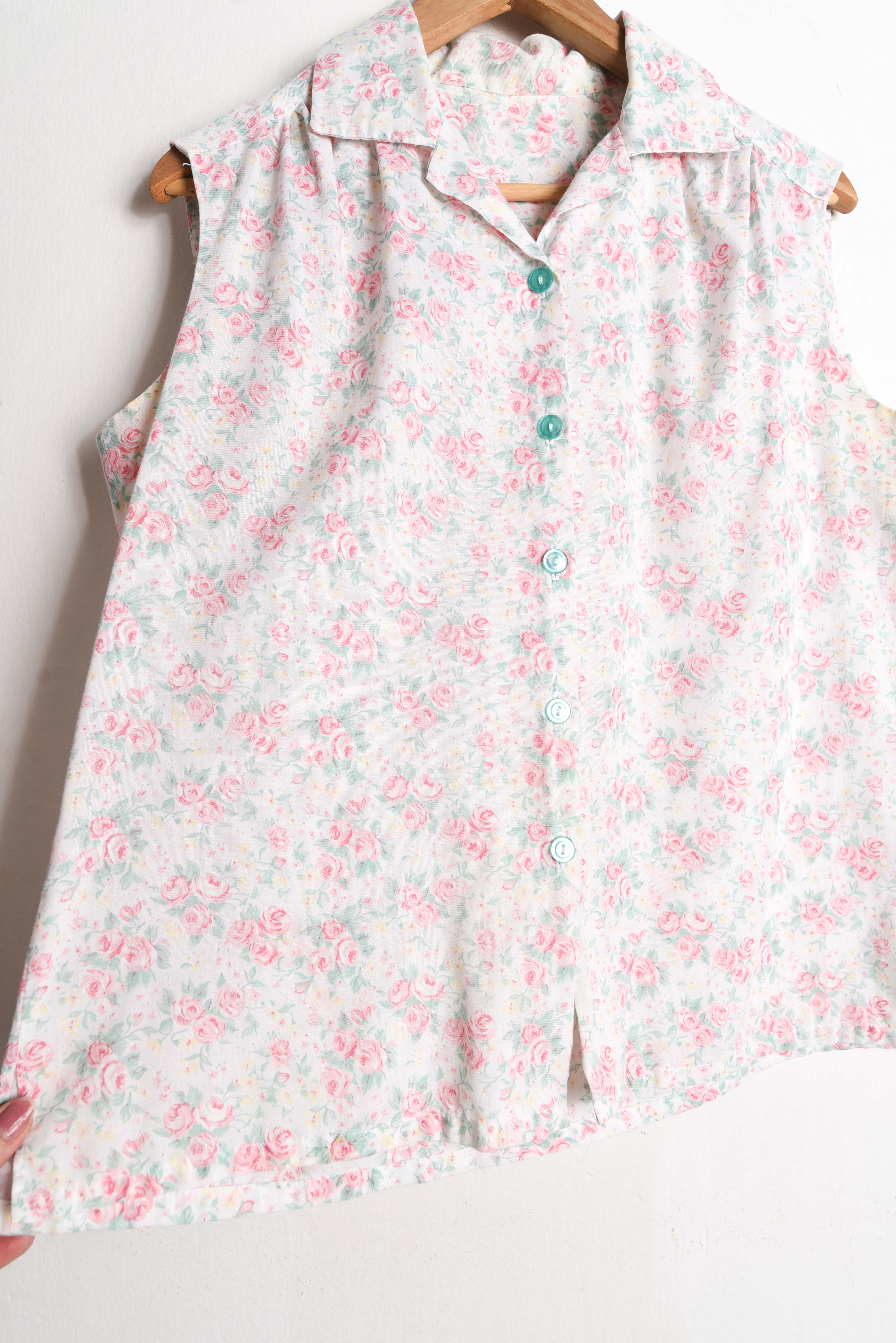 Blusa 60s floral pastel