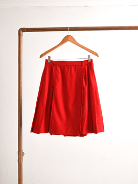 Falda envolvente roja lana vintage