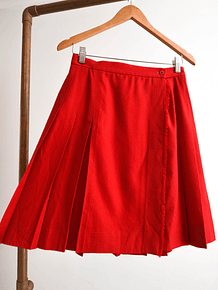 Falda envolvente roja lana vintage