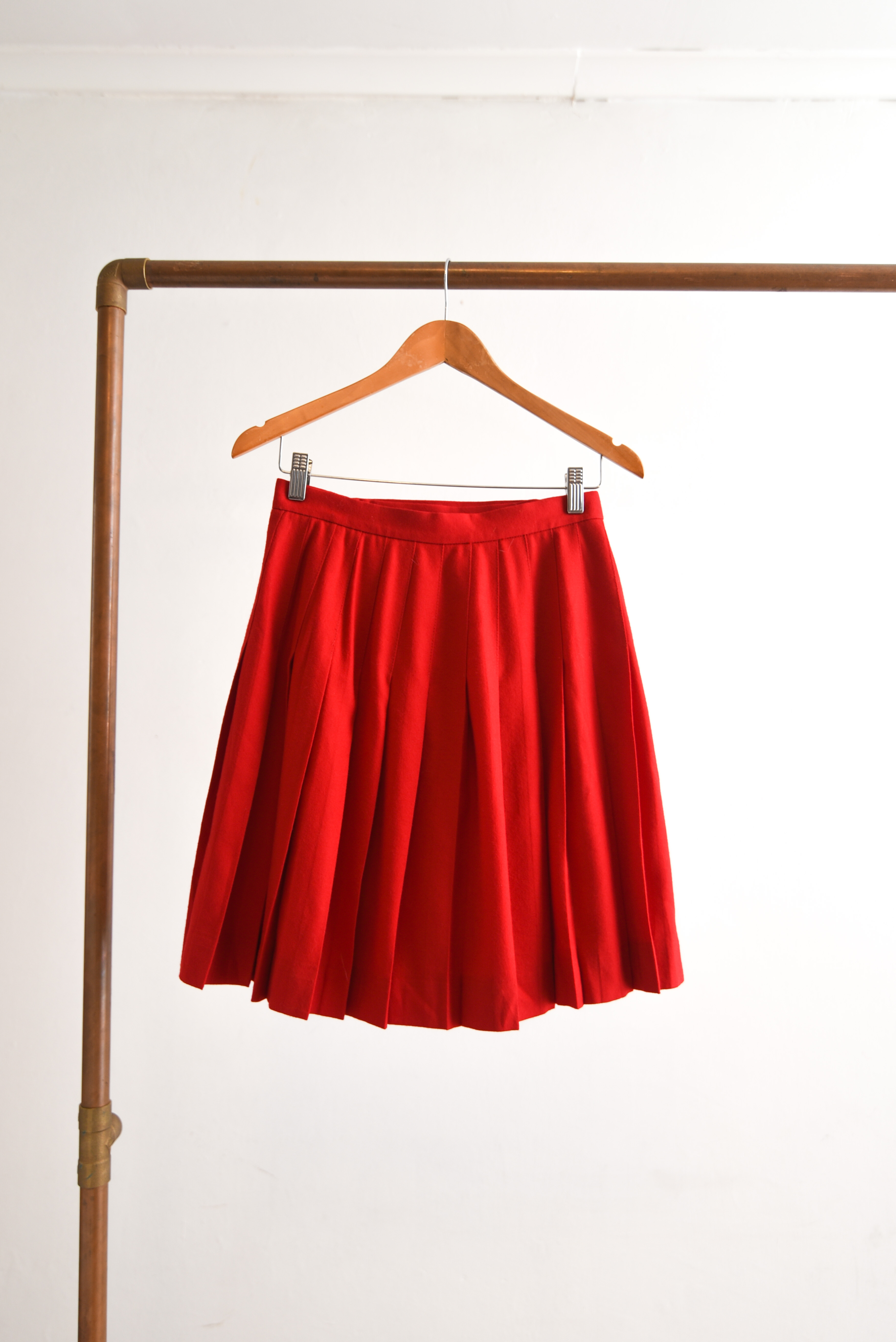 Falda envolvente roja lana vintage