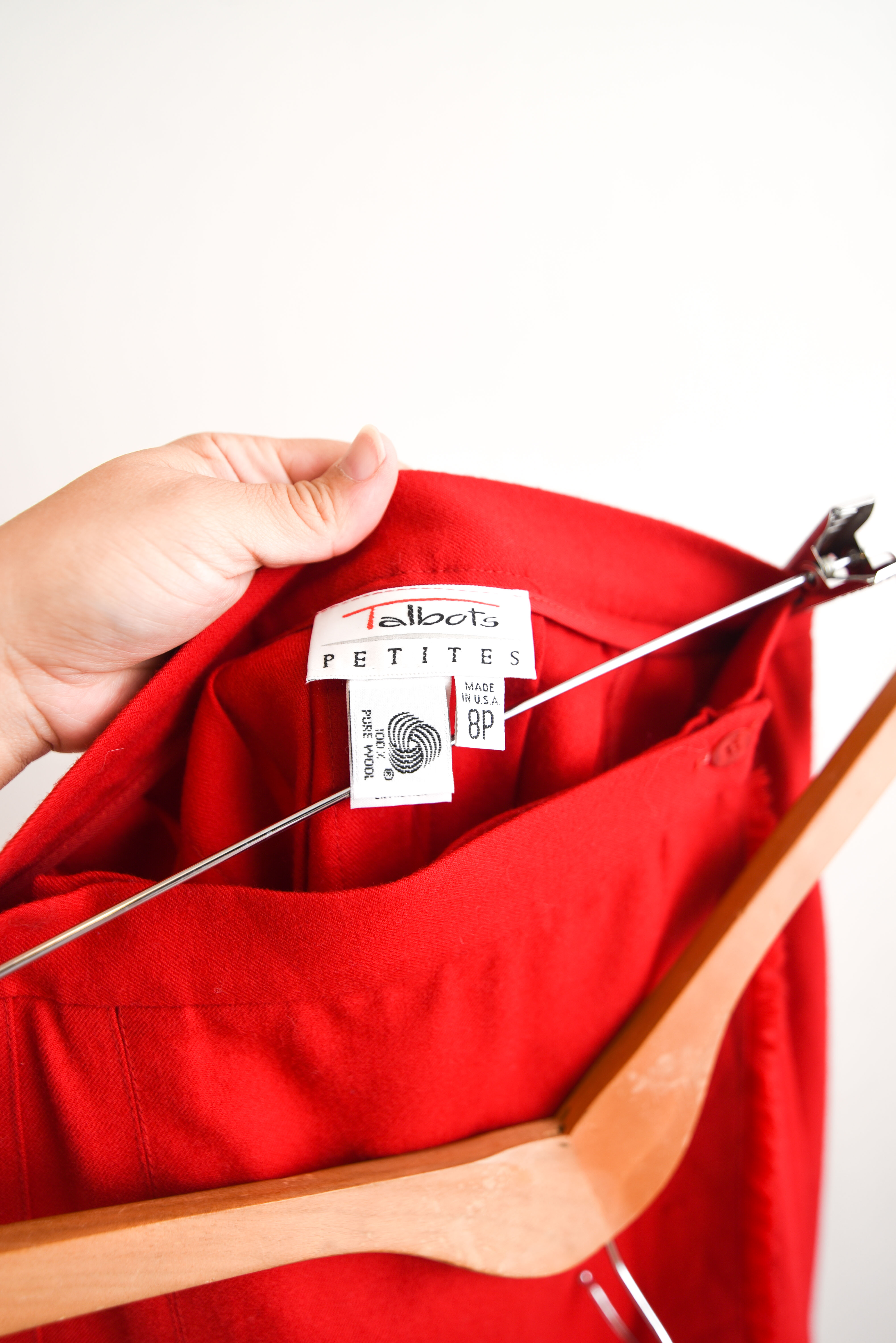 Falda envolvente roja lana vintage