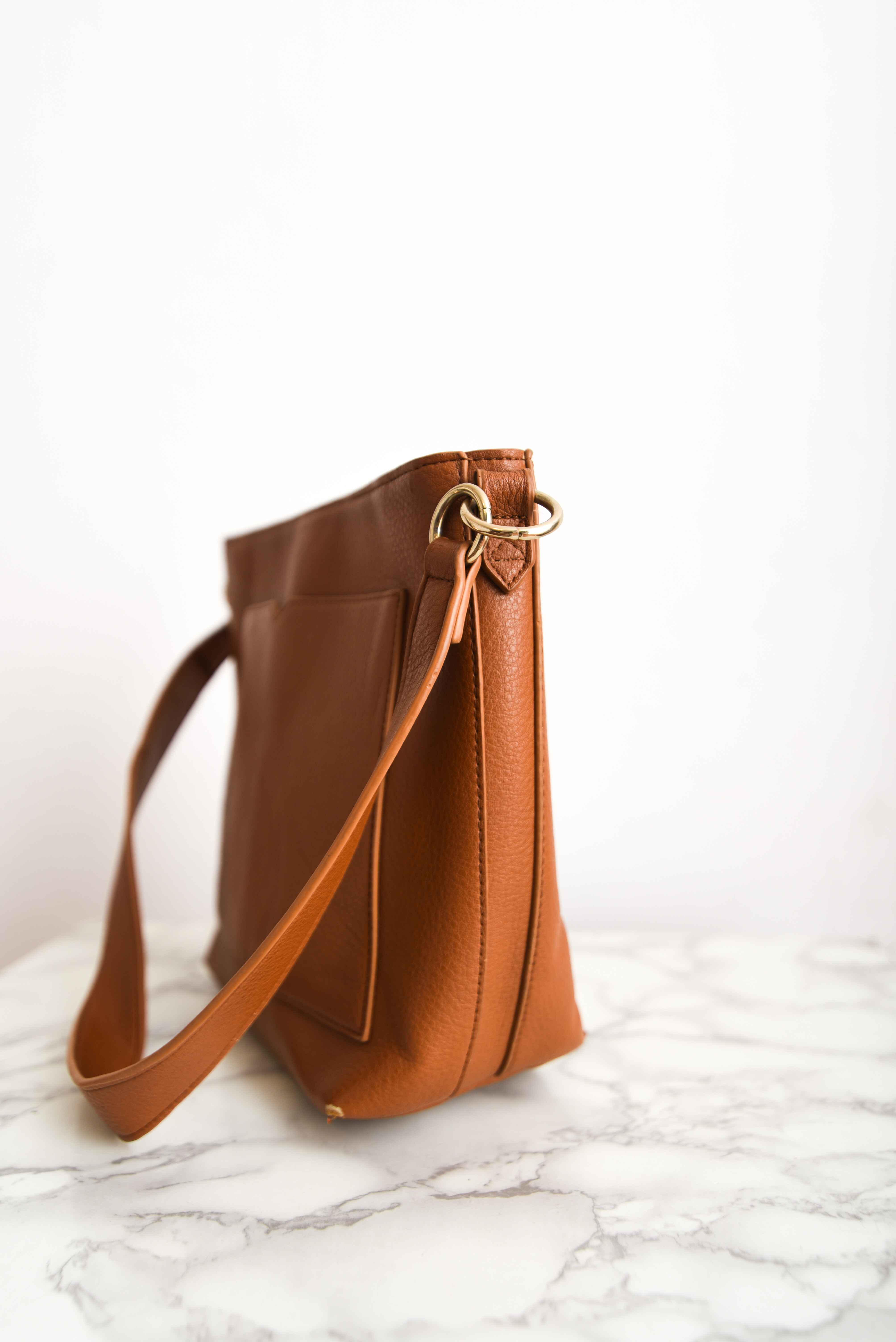 Cartera eco cuero camel