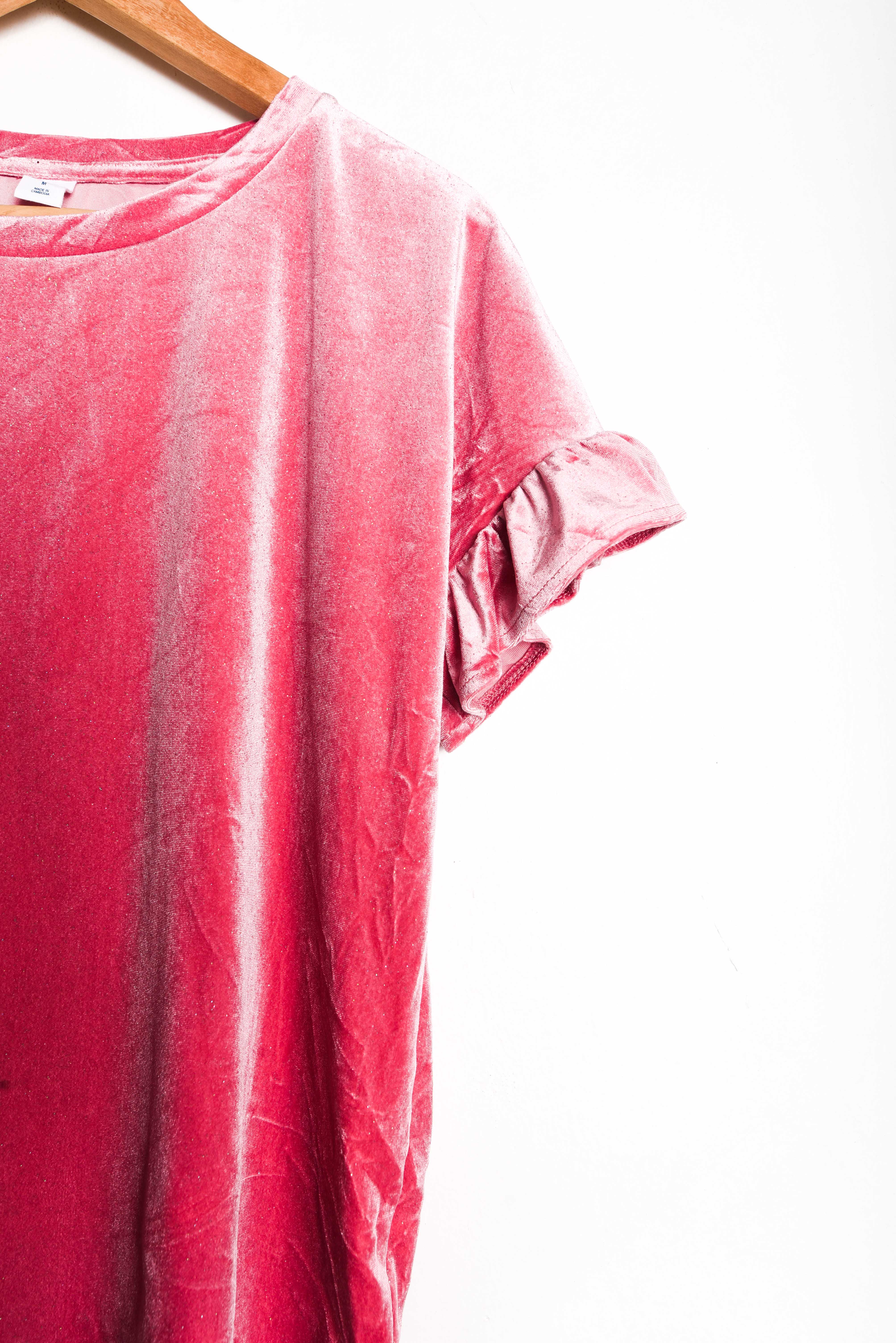 Polera plush pink shiny