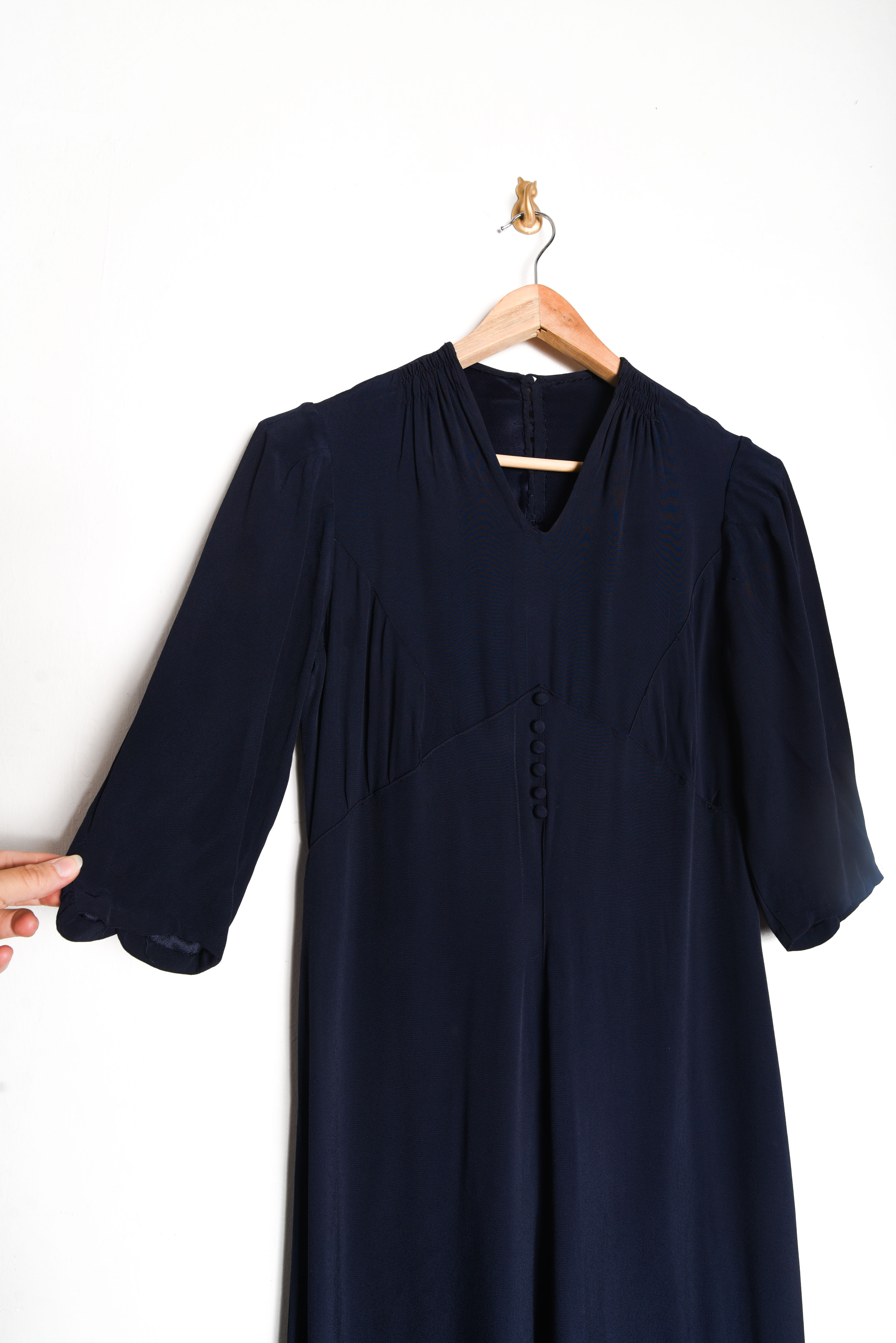 Maxi vestido azul navy 1960s