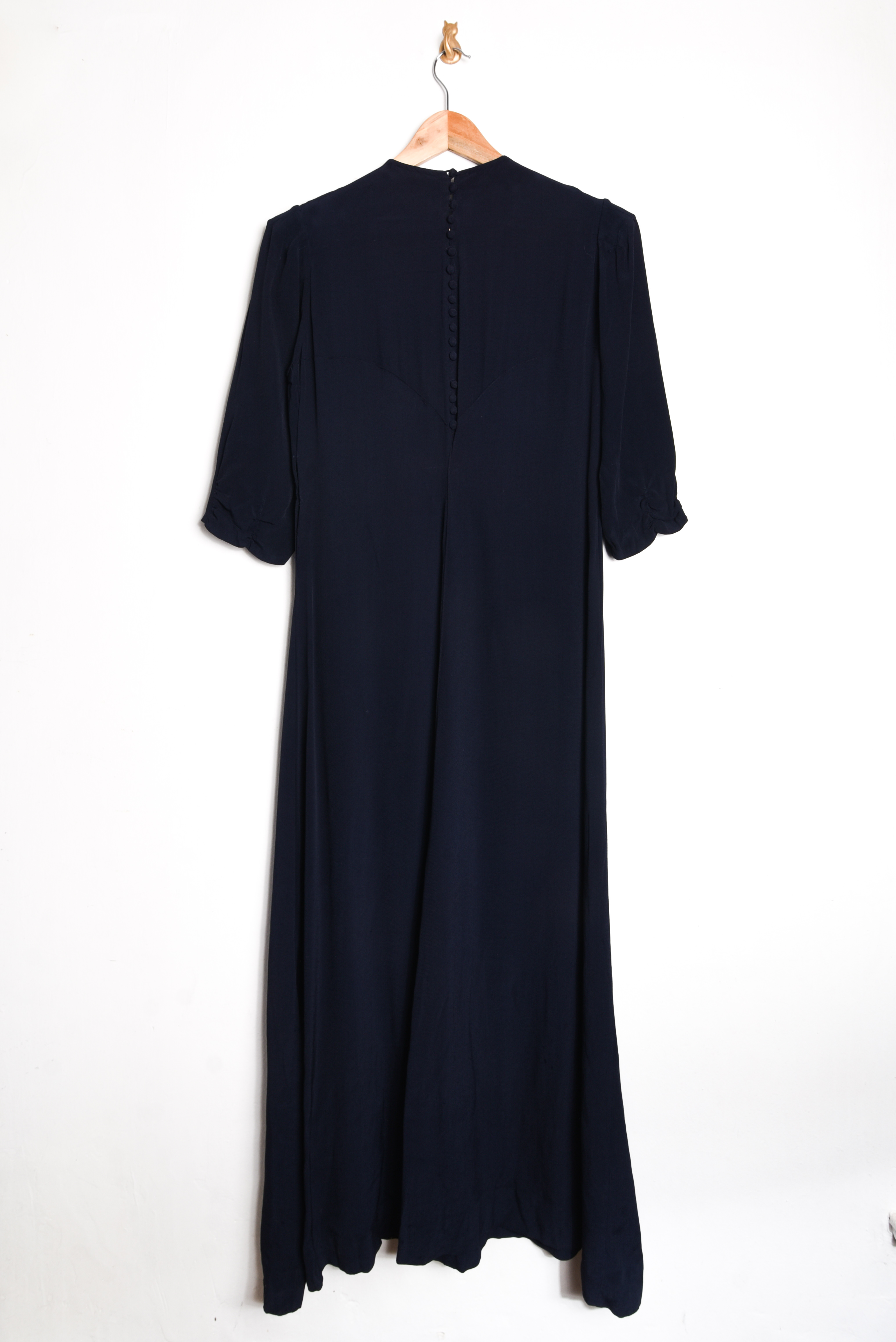 Maxi vestido azul navy 1960s