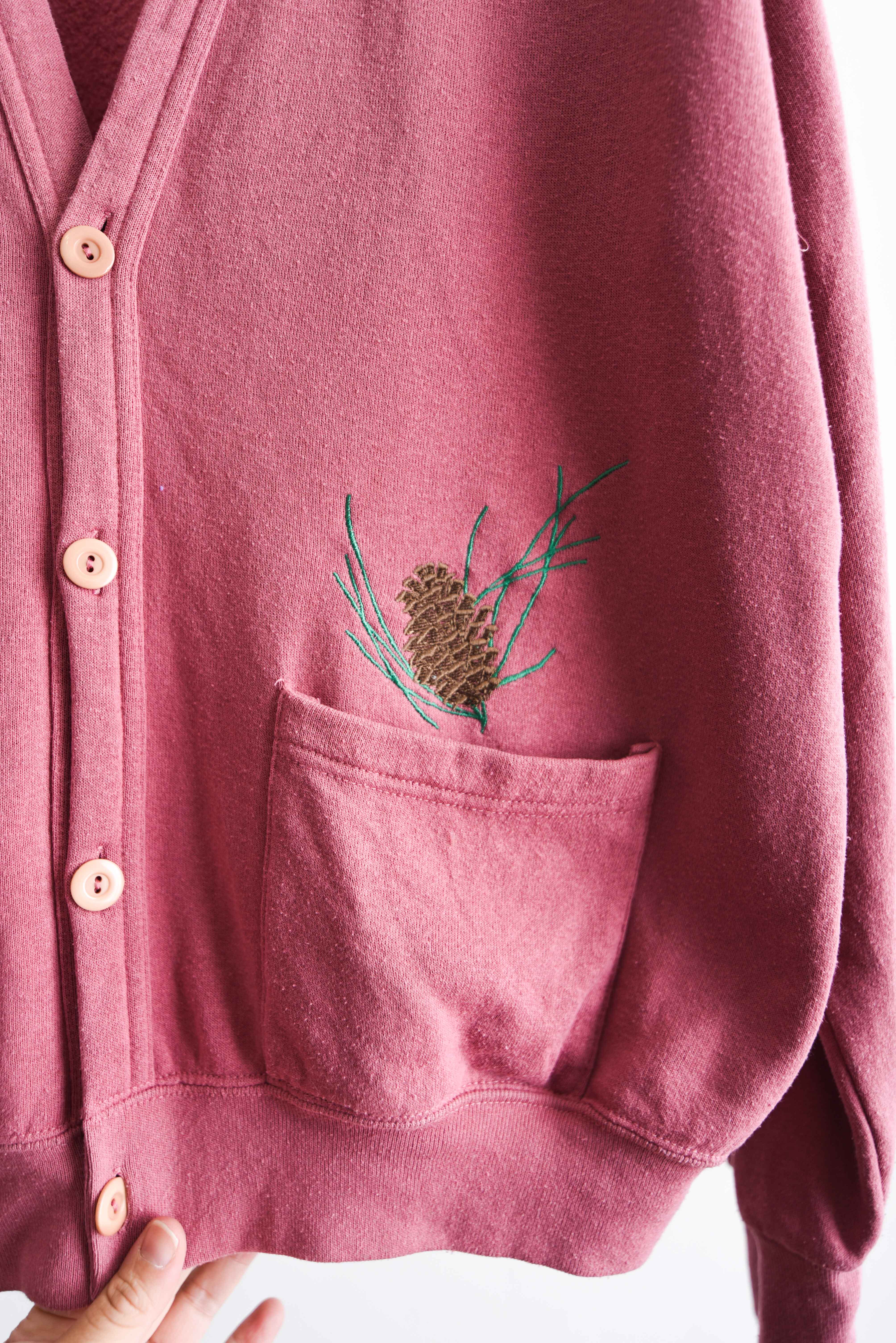 Polerón cardigan rosado Grandma