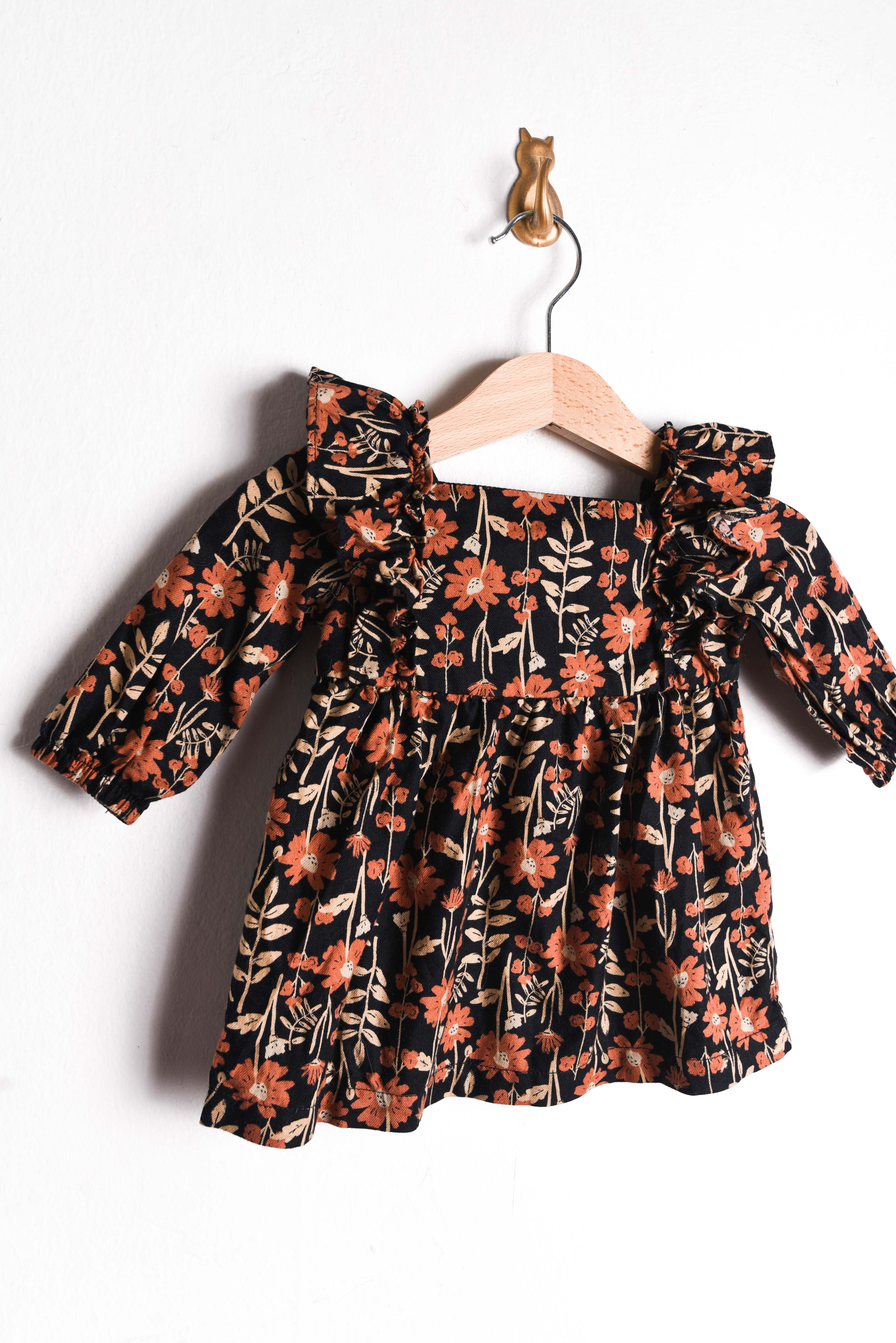 Vestido negro flores otoñales 3M Carter's