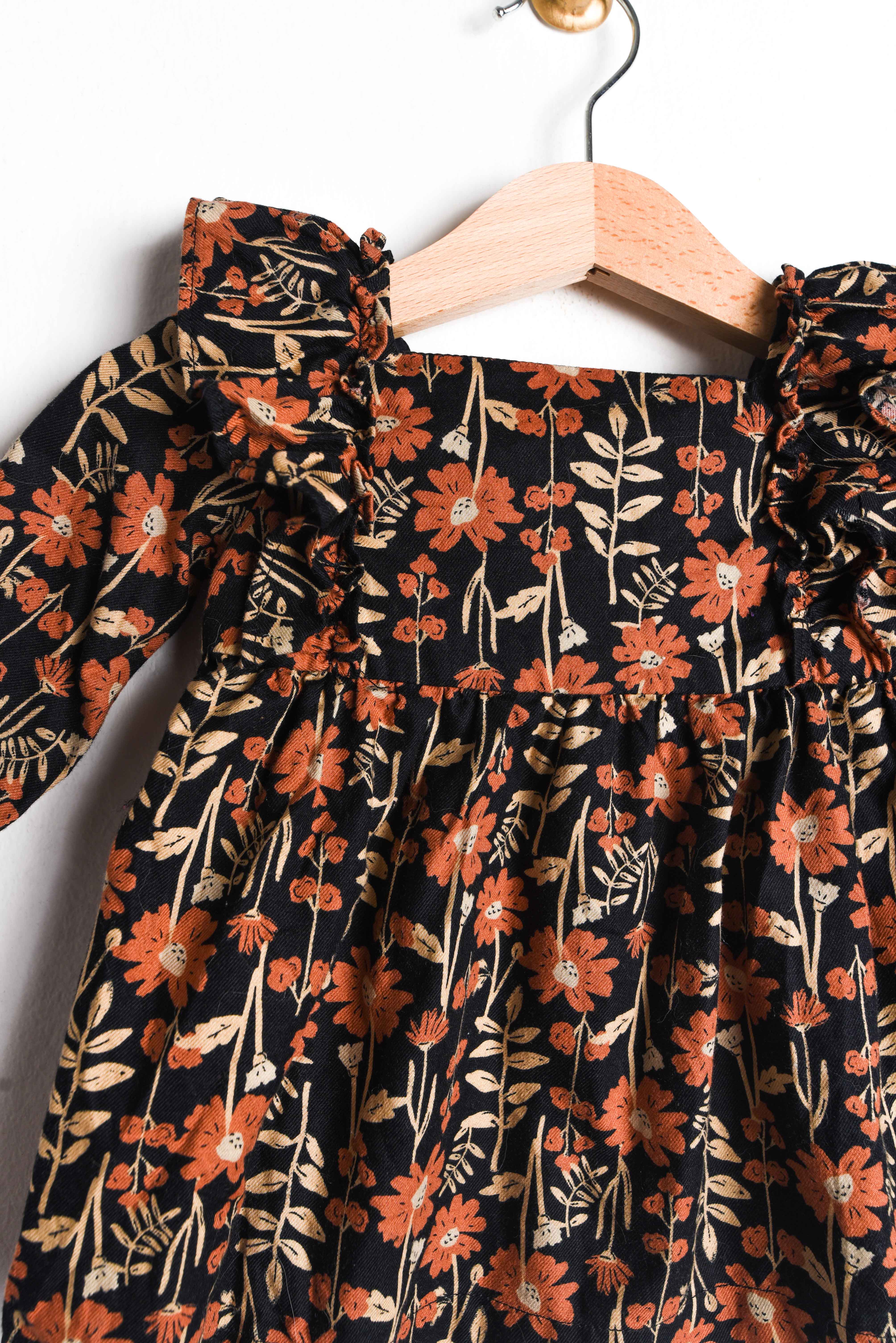 Vestido negro flores otoñales 3M Carter's