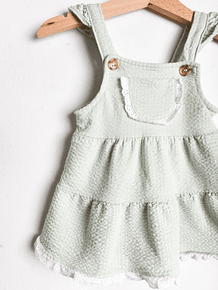 Vestido jardinera verde pastel 0-3M