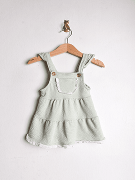 Vestido jardinera verde pastel 0-3M