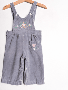 Jardinera vintage cotelé bordada 12M