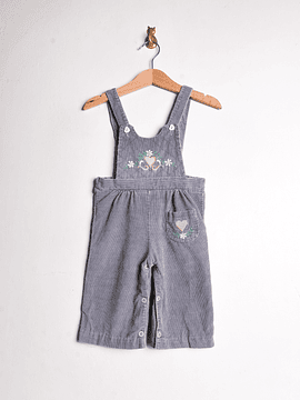 Jardinera vintage cotelé bordada 12M