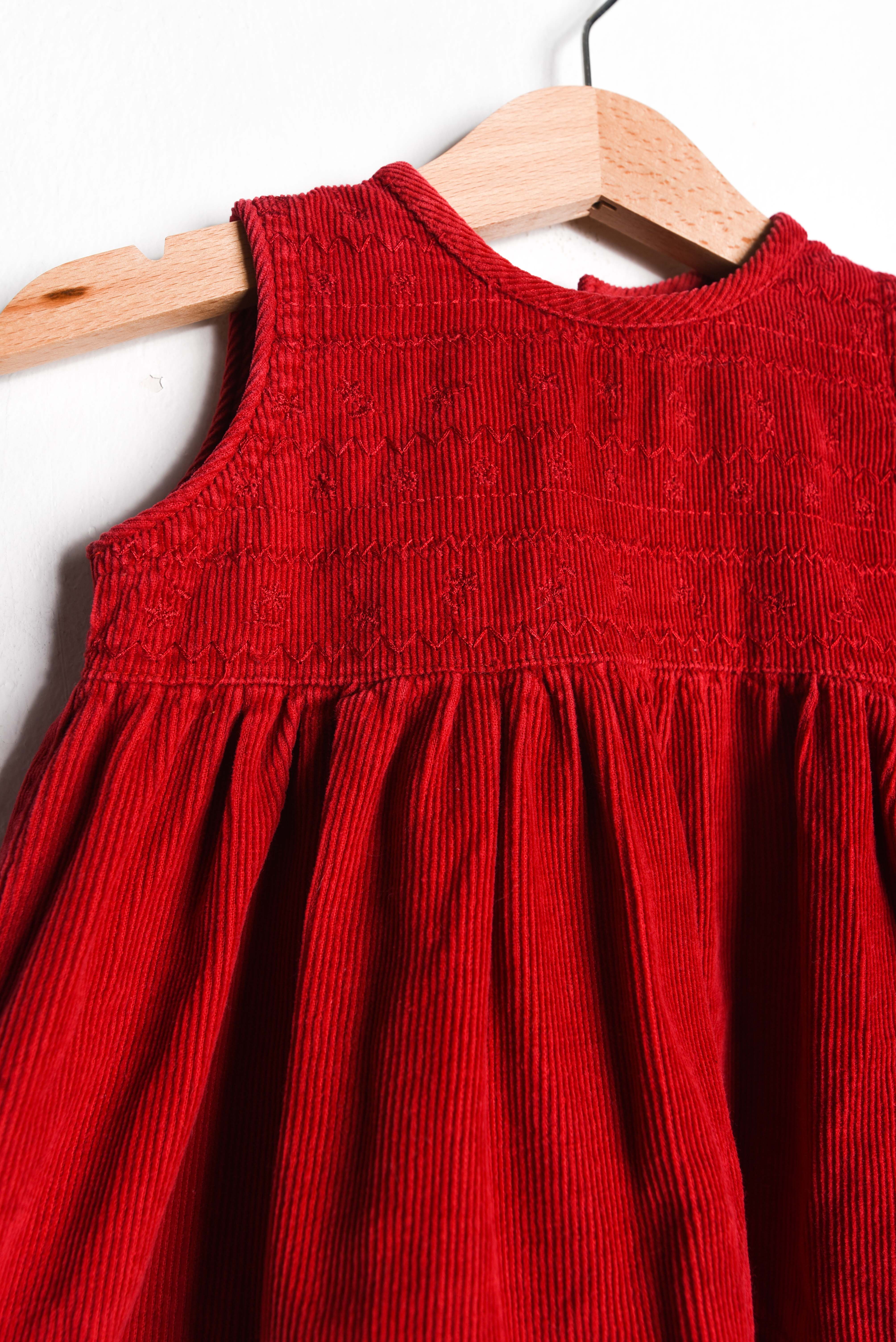 Vestido rojo cotelé 9M