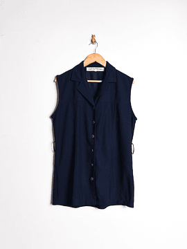 Blusón azul marino botones