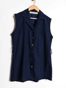 Blusón azul marino botones