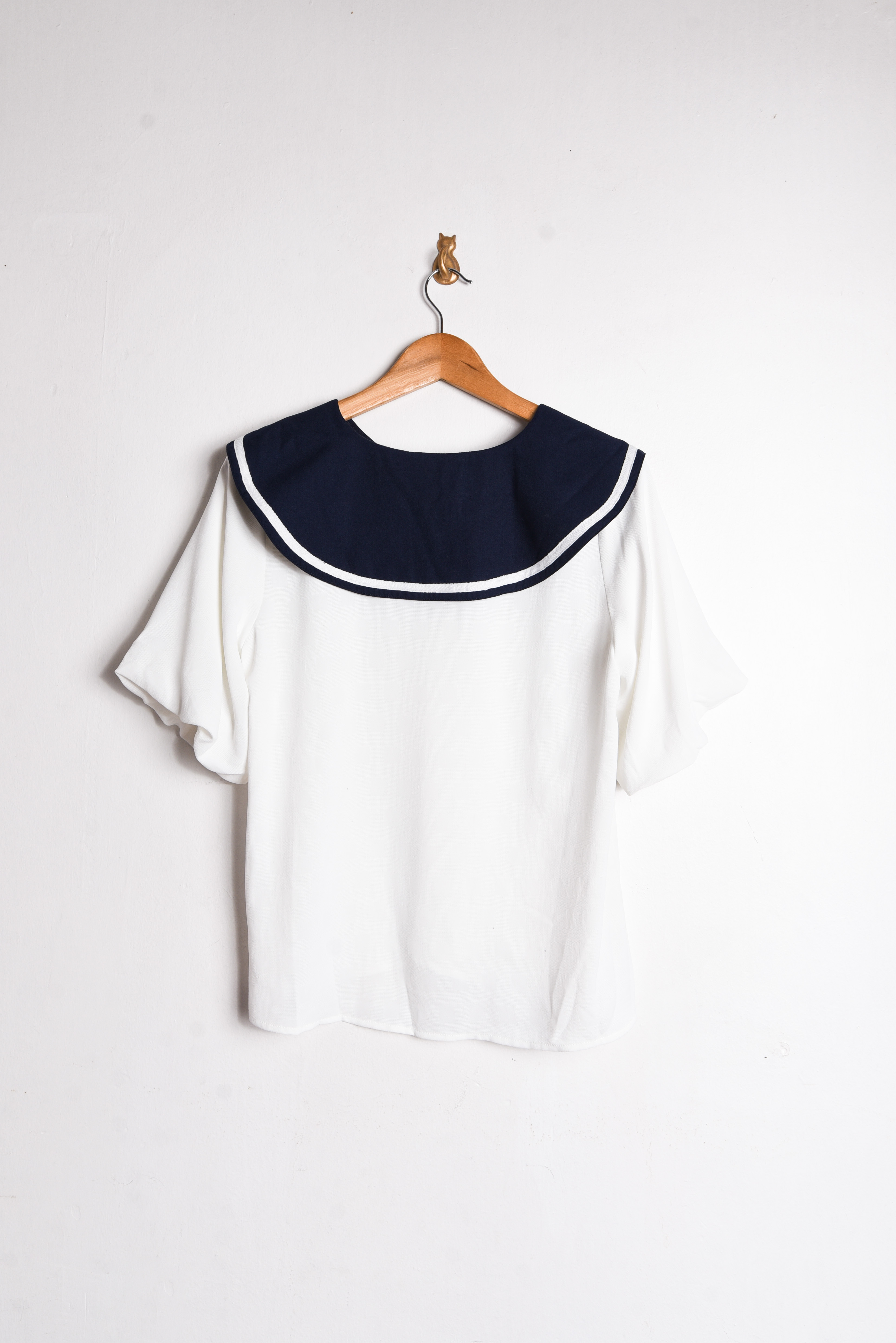 Blusa blanca marinera globo