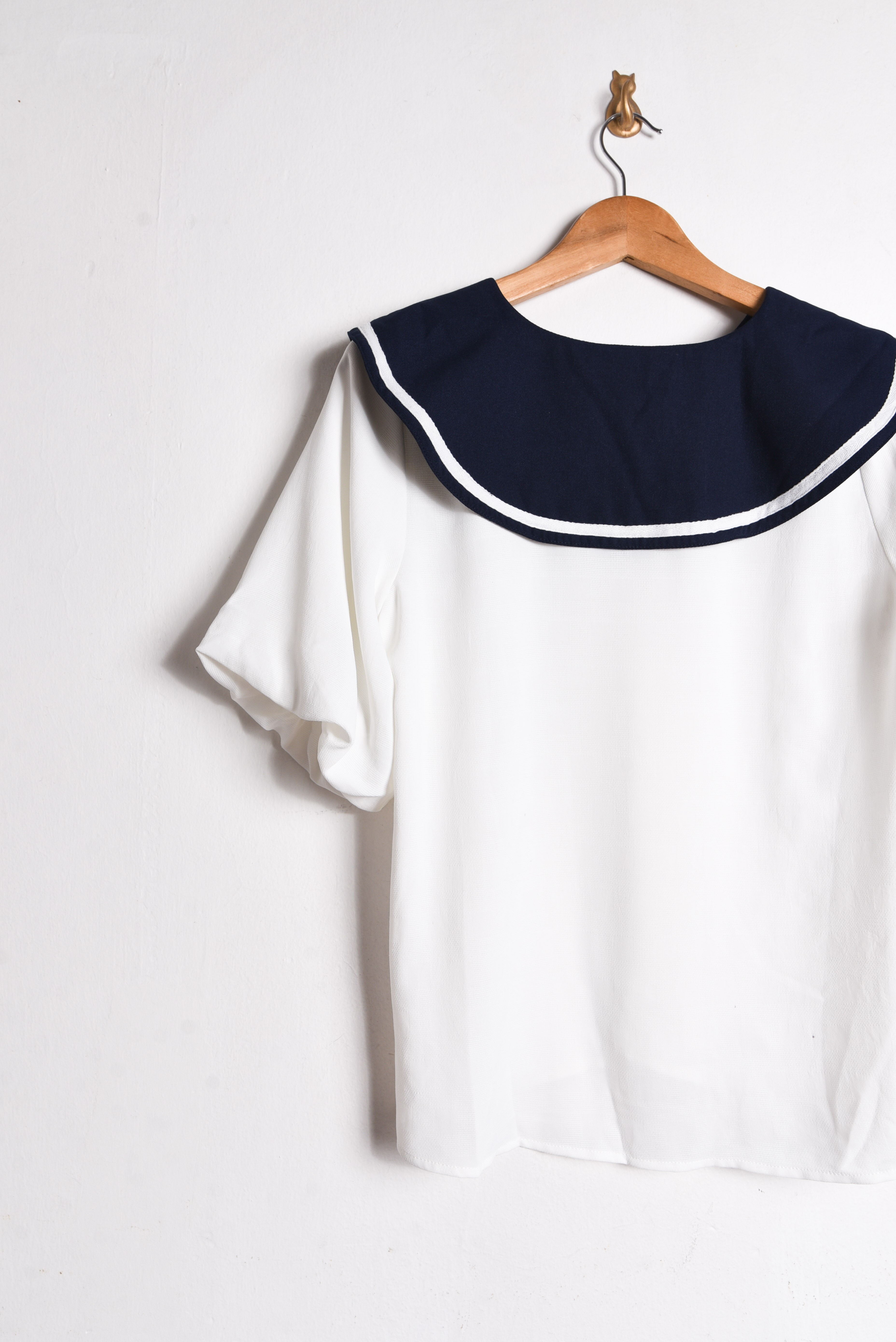 Blusa blanca marinera globo