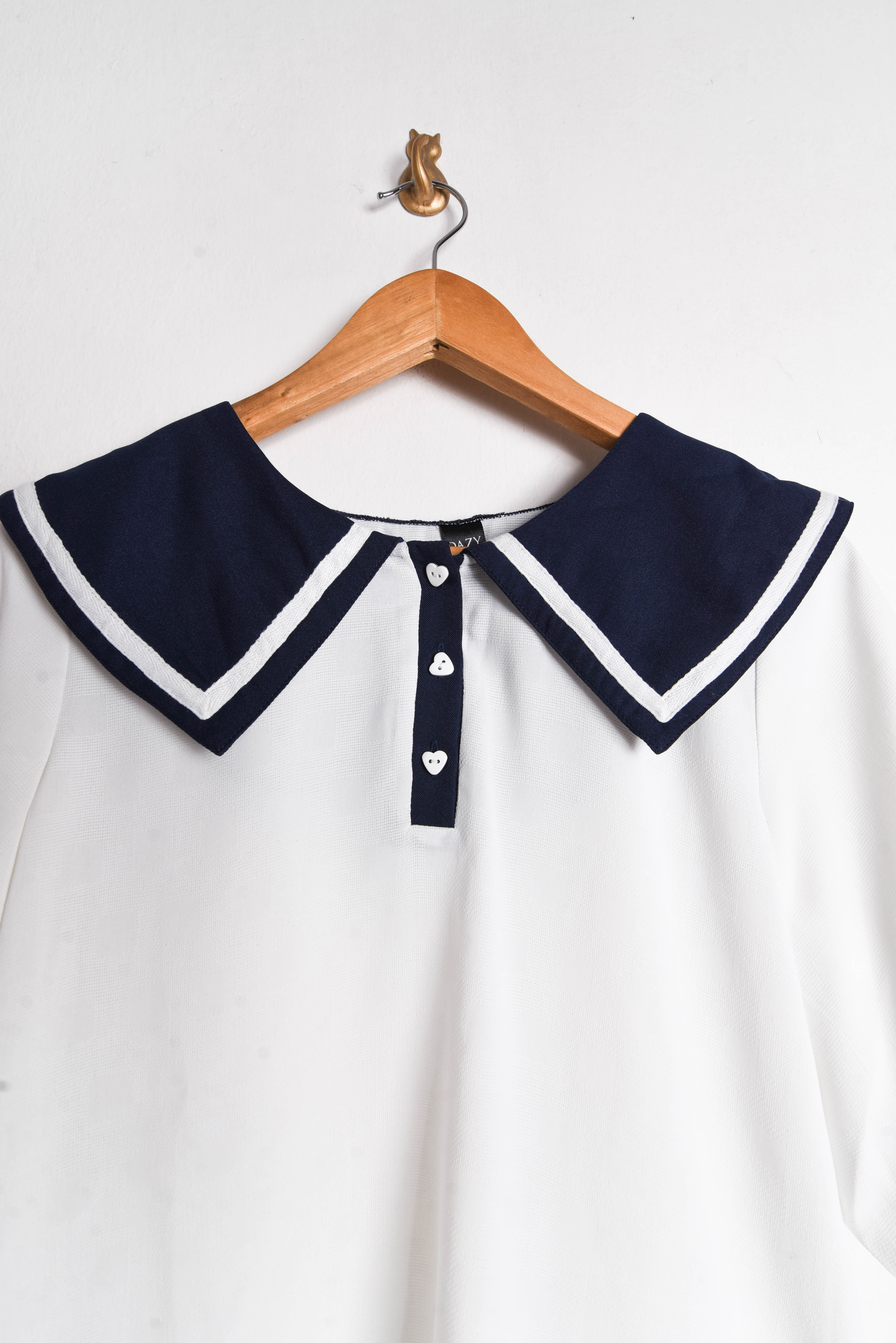 Blusa blanca marinera globo