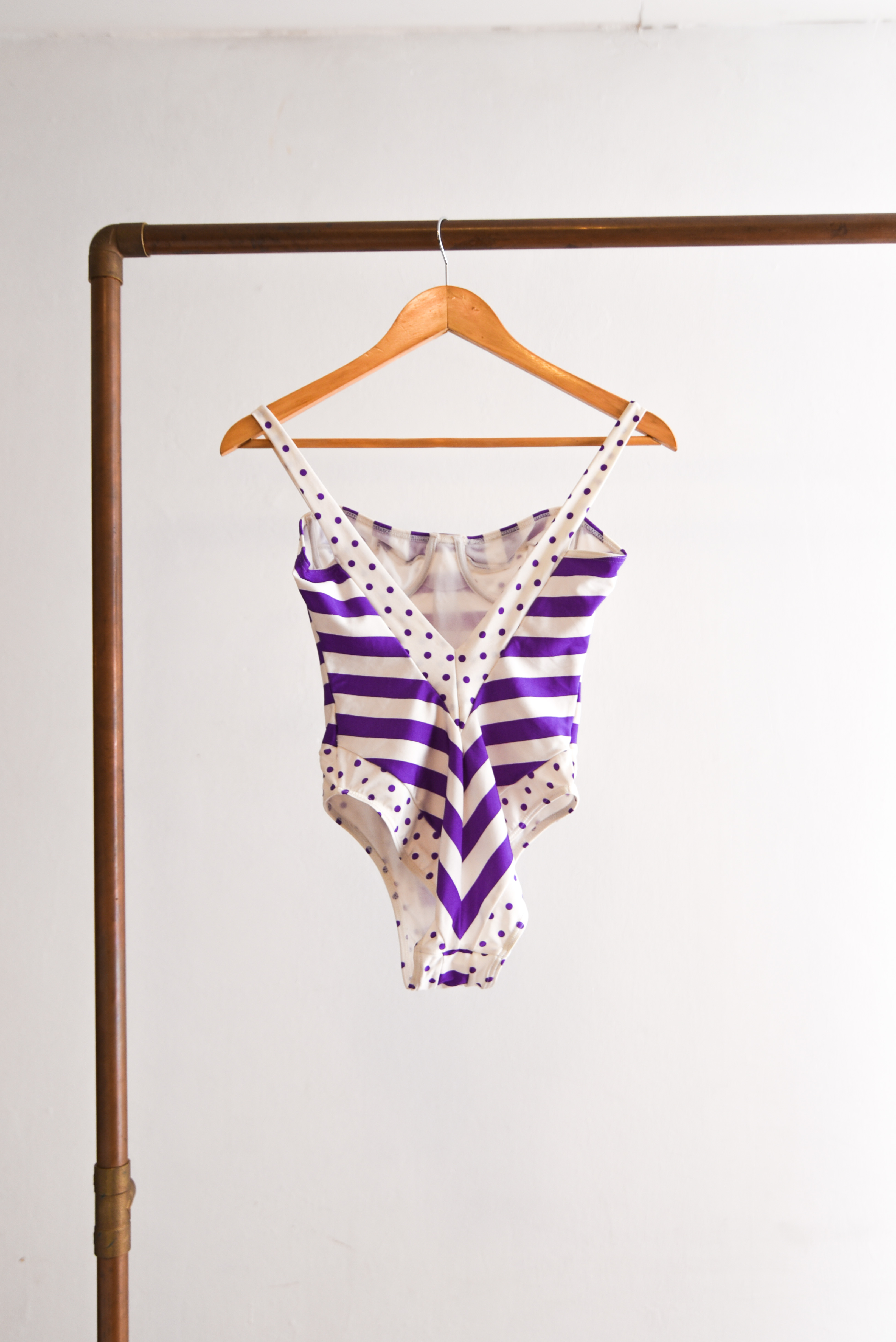 Traje de baño vintage rayas y puntos