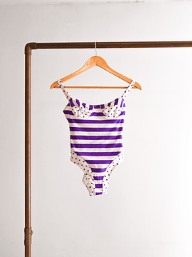 Traje de baño vintage rayas y puntos