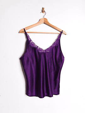 Top lencero morado satín
