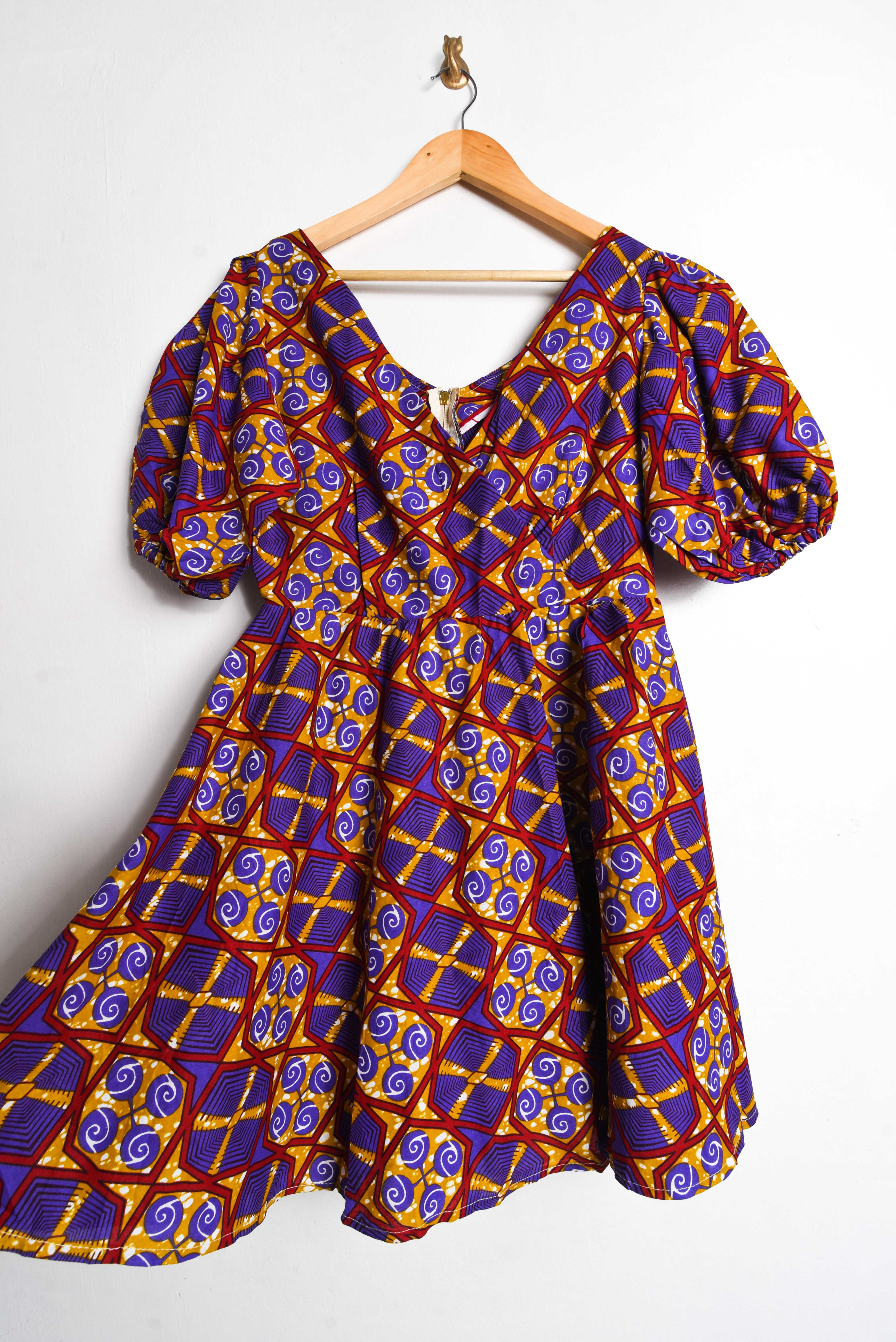 Vestido purple print globo