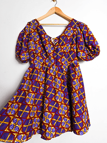 Vestido purple print globo