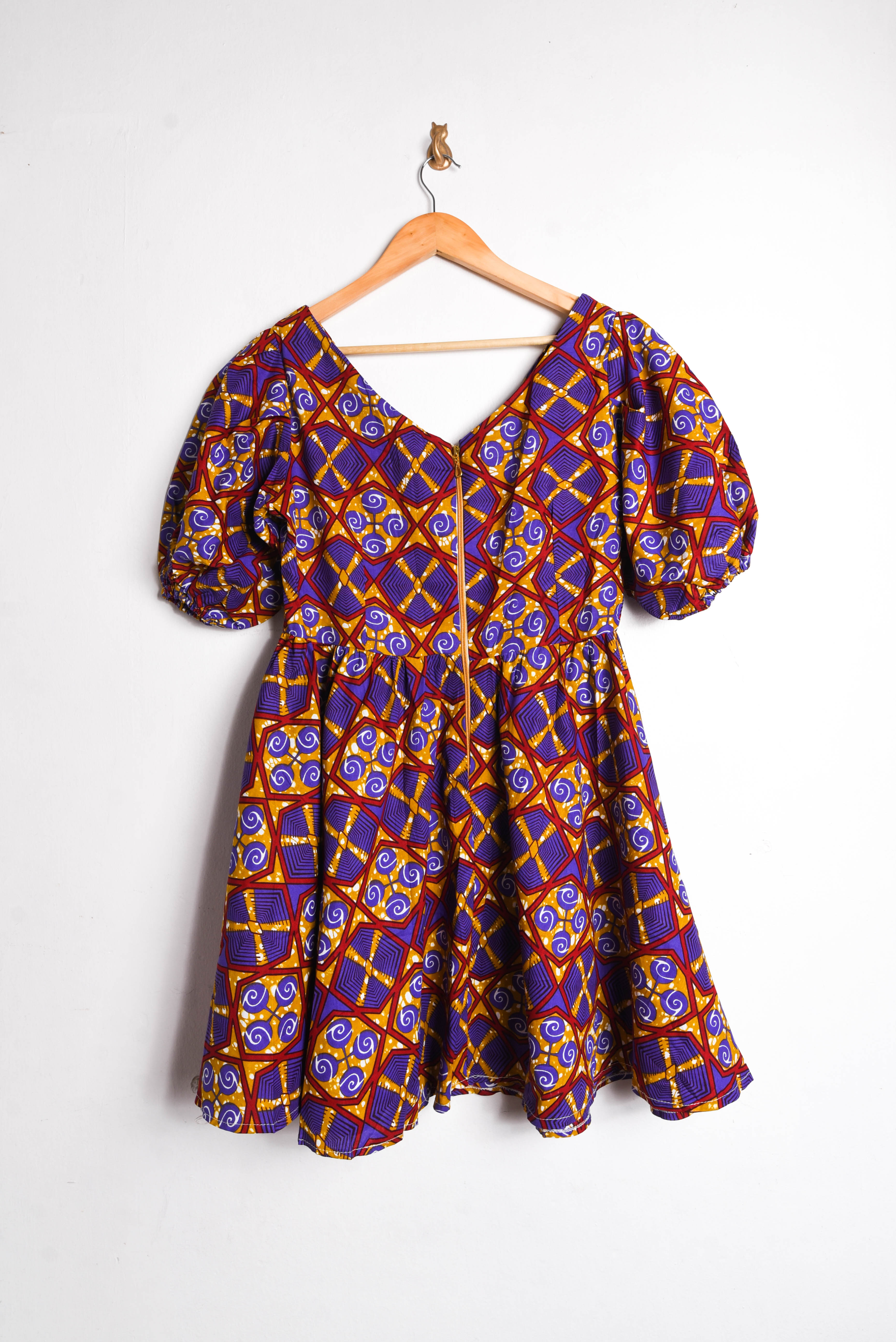 Vestido purple print globo