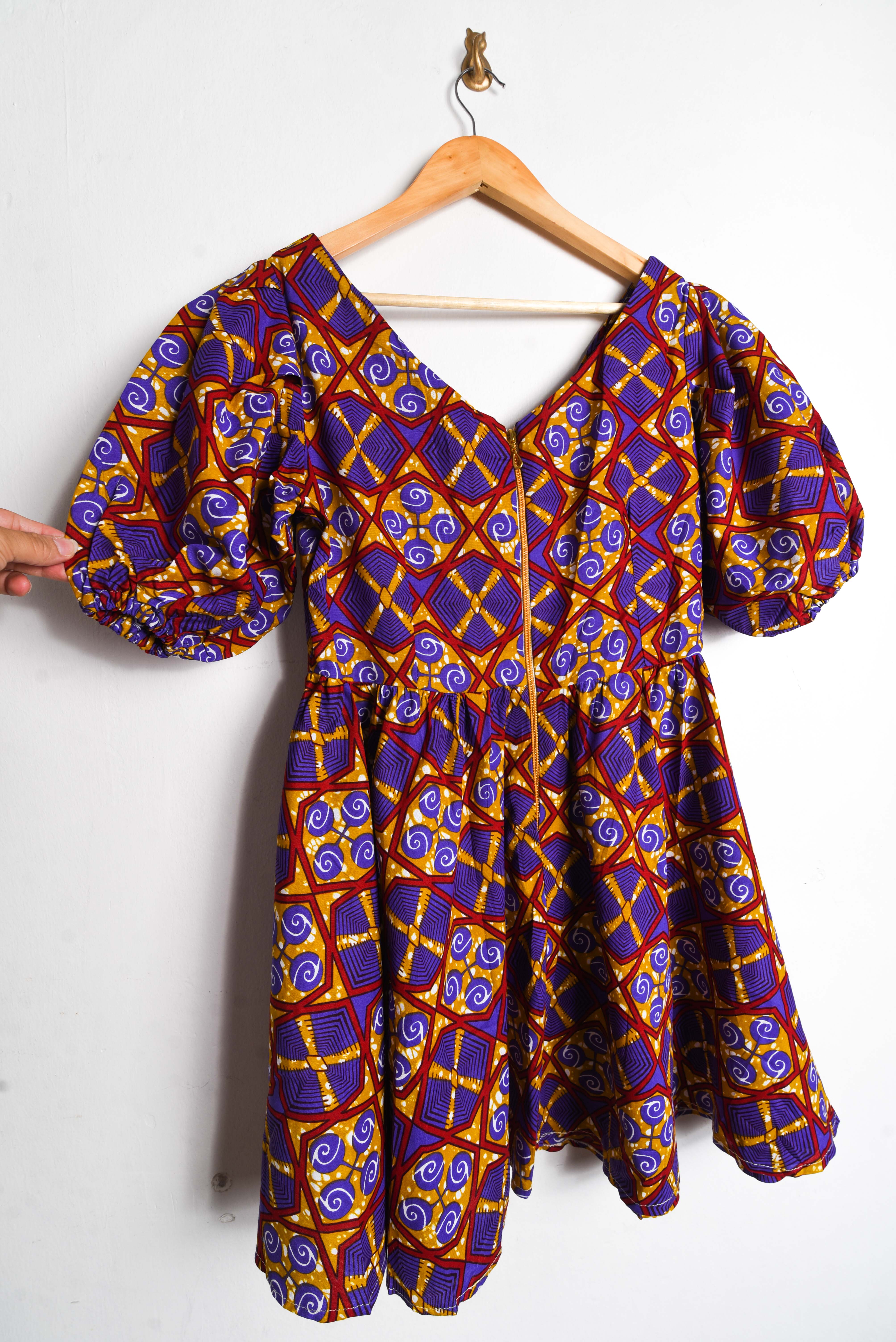 Vestido purple print globo