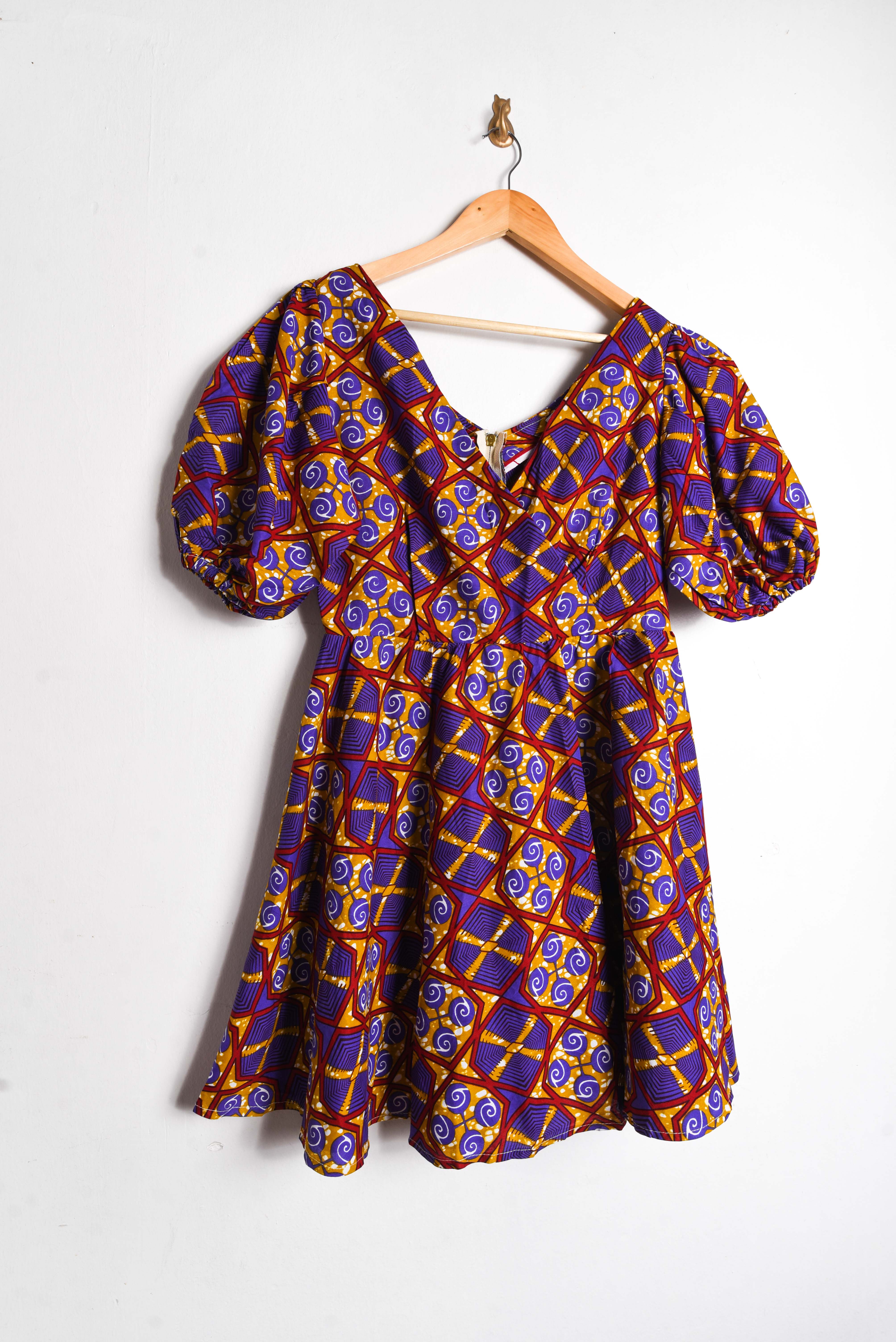 Vestido purple print globo