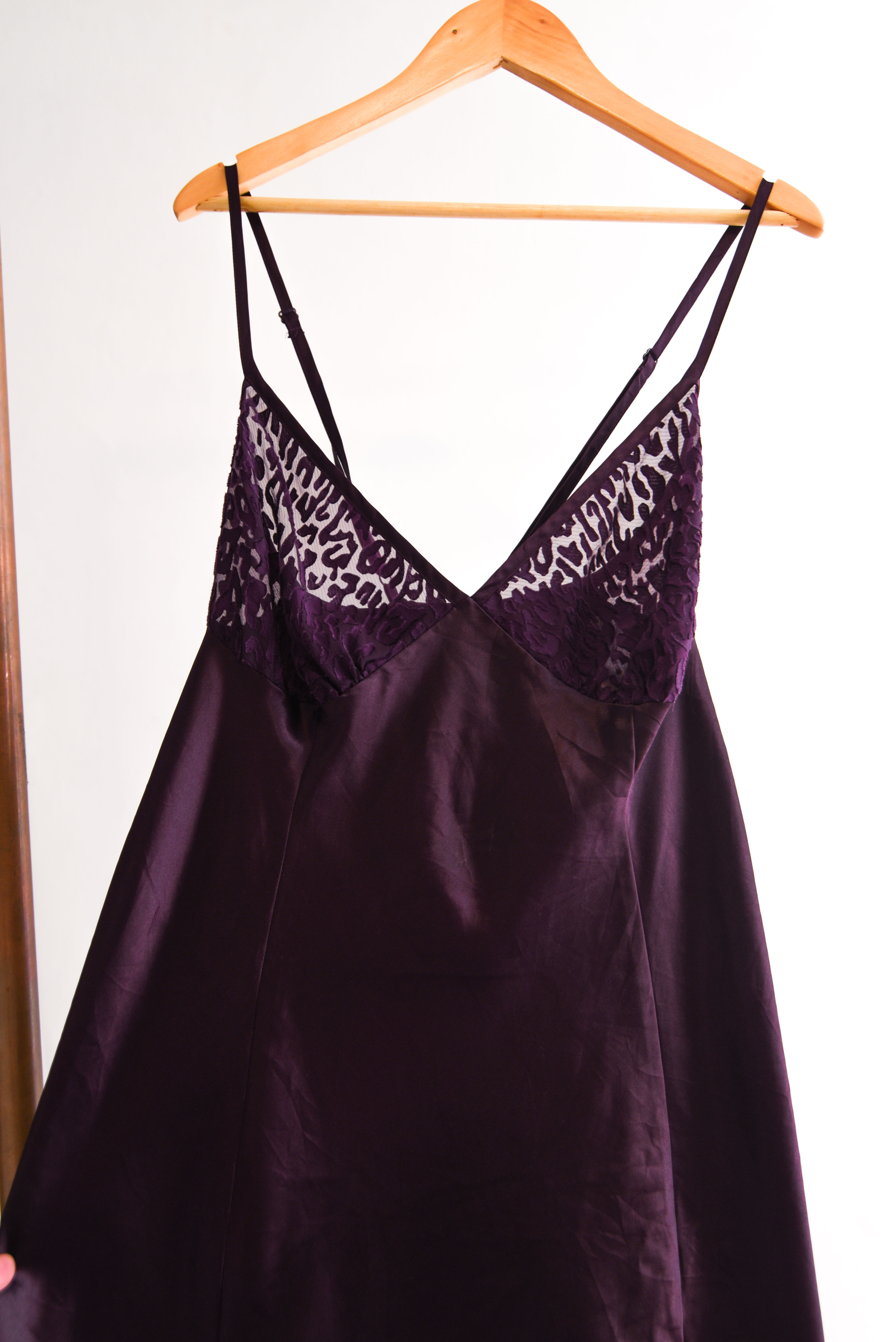 Slipdress dark purple transparencia