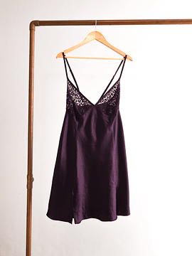 Slipdress dark purple transparencia