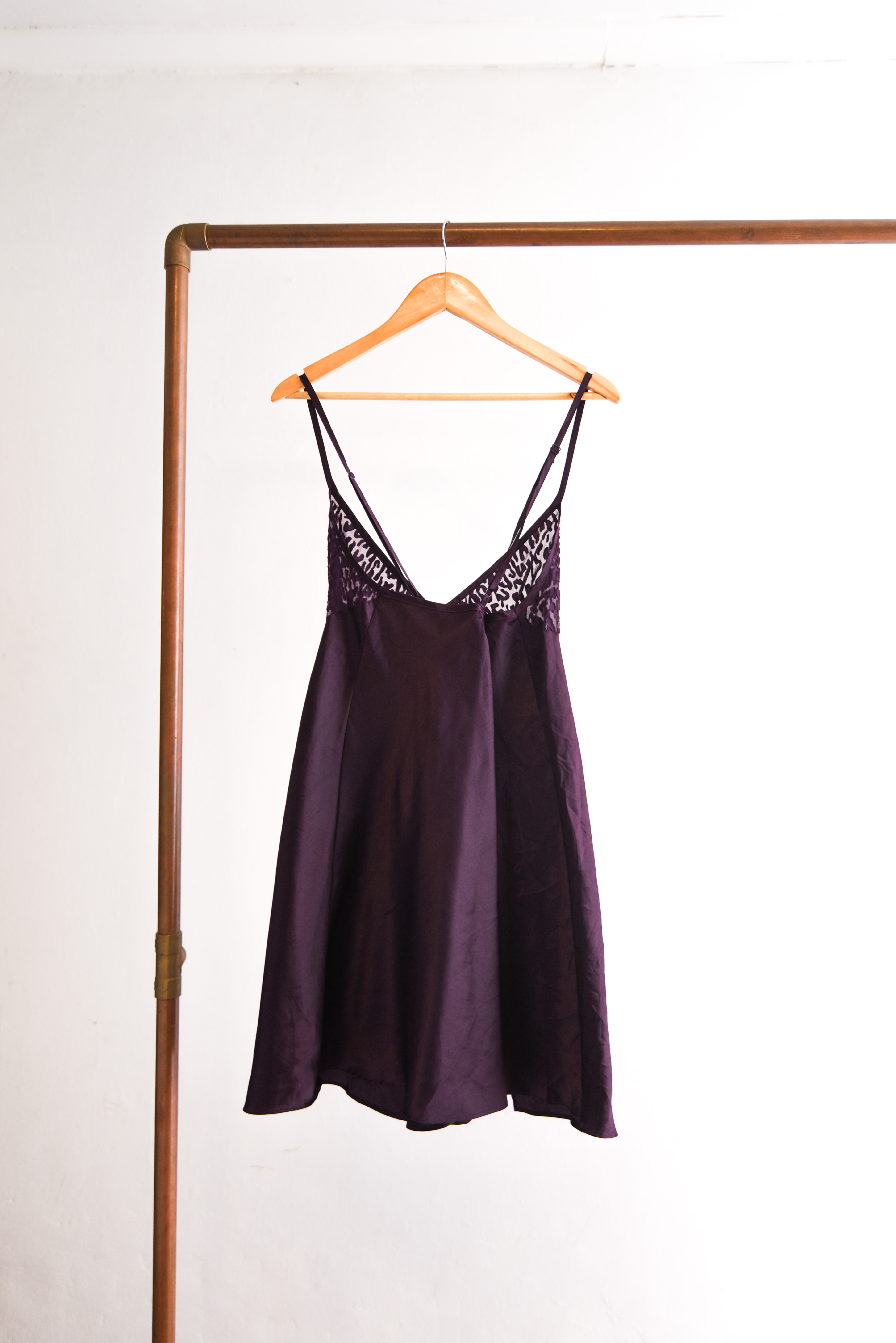 Slipdress dark purple transparencia