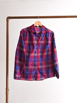 Blusa purple tartán 80s