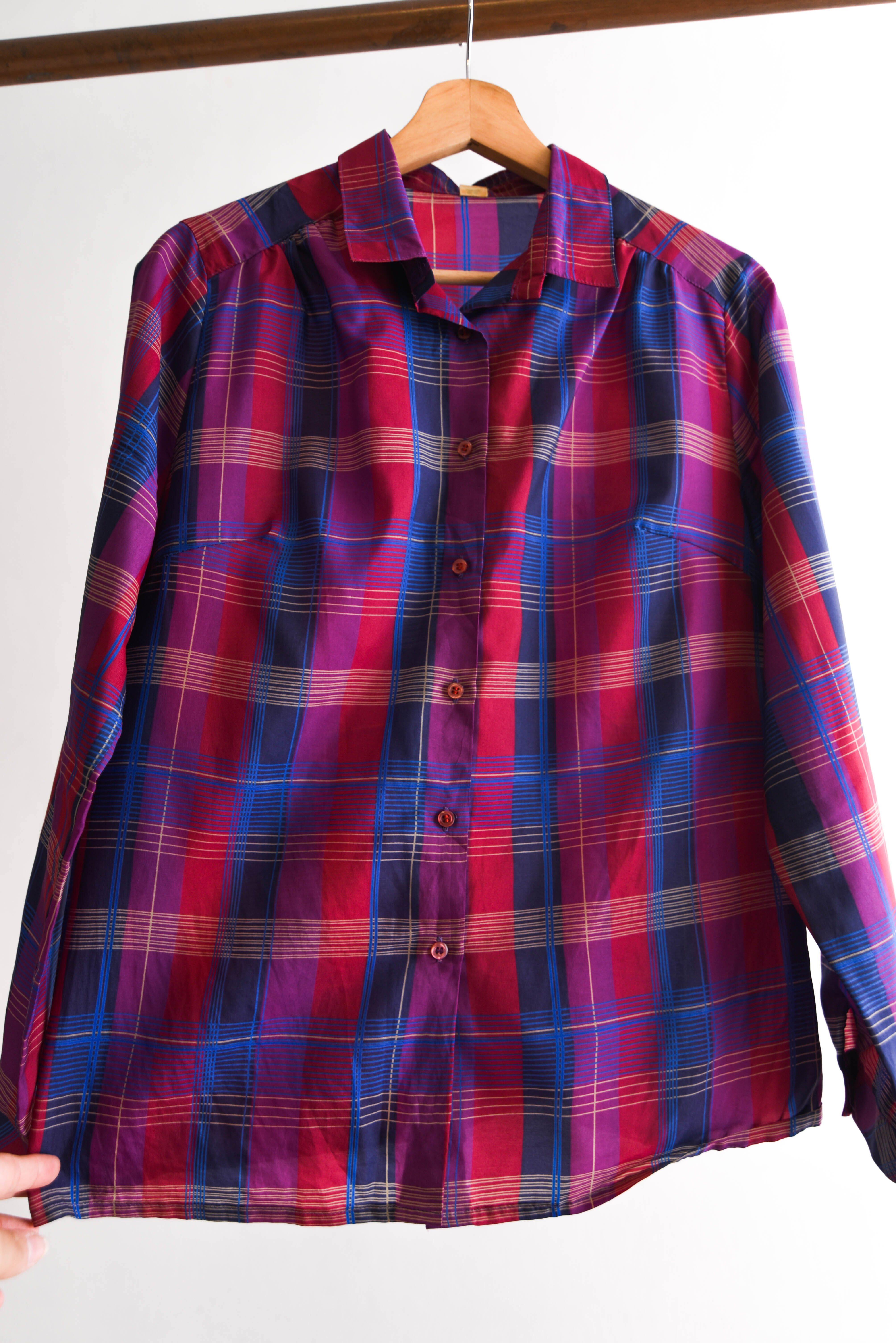 Blusa purple tartán 80s