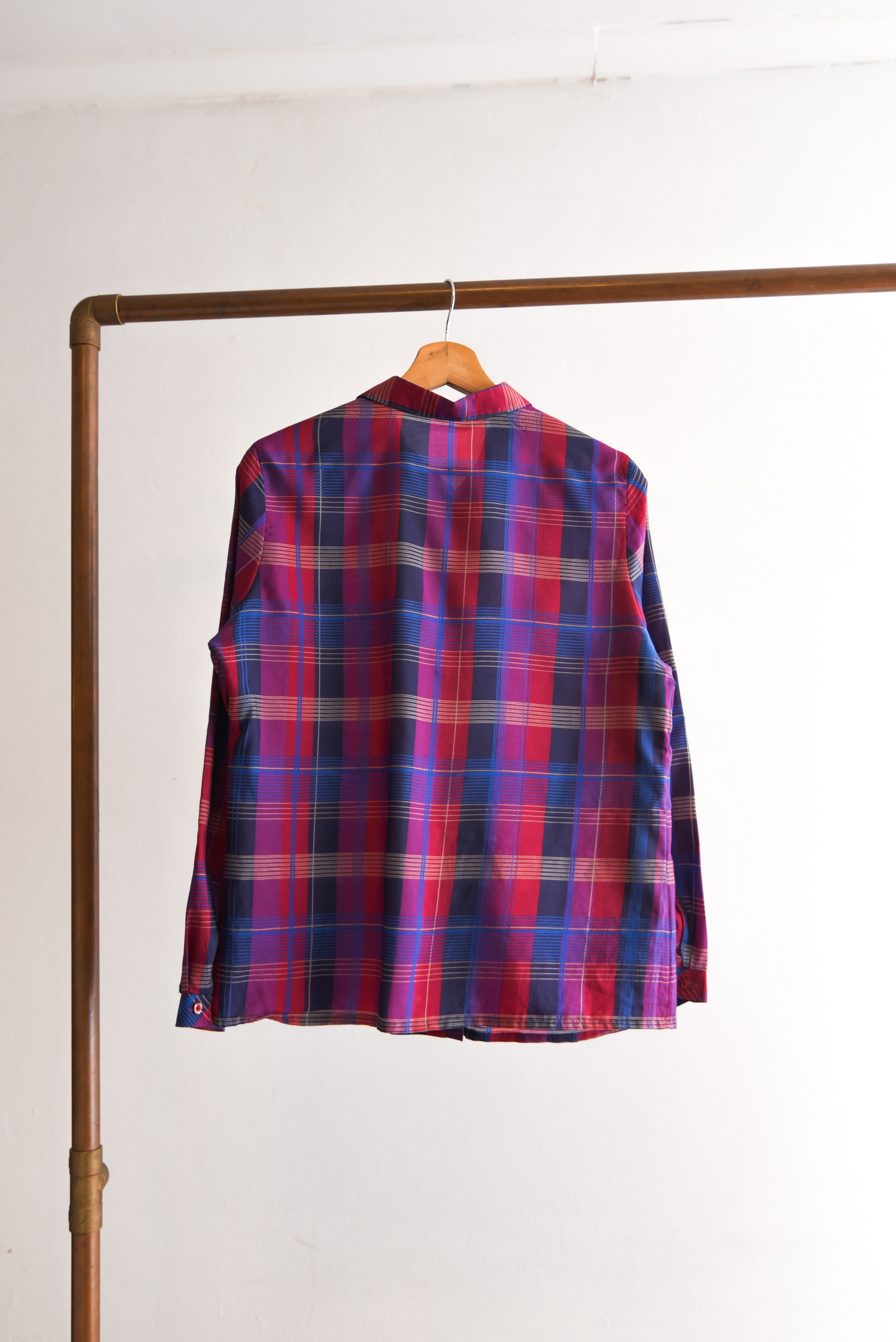 Blusa purple tartán 80s