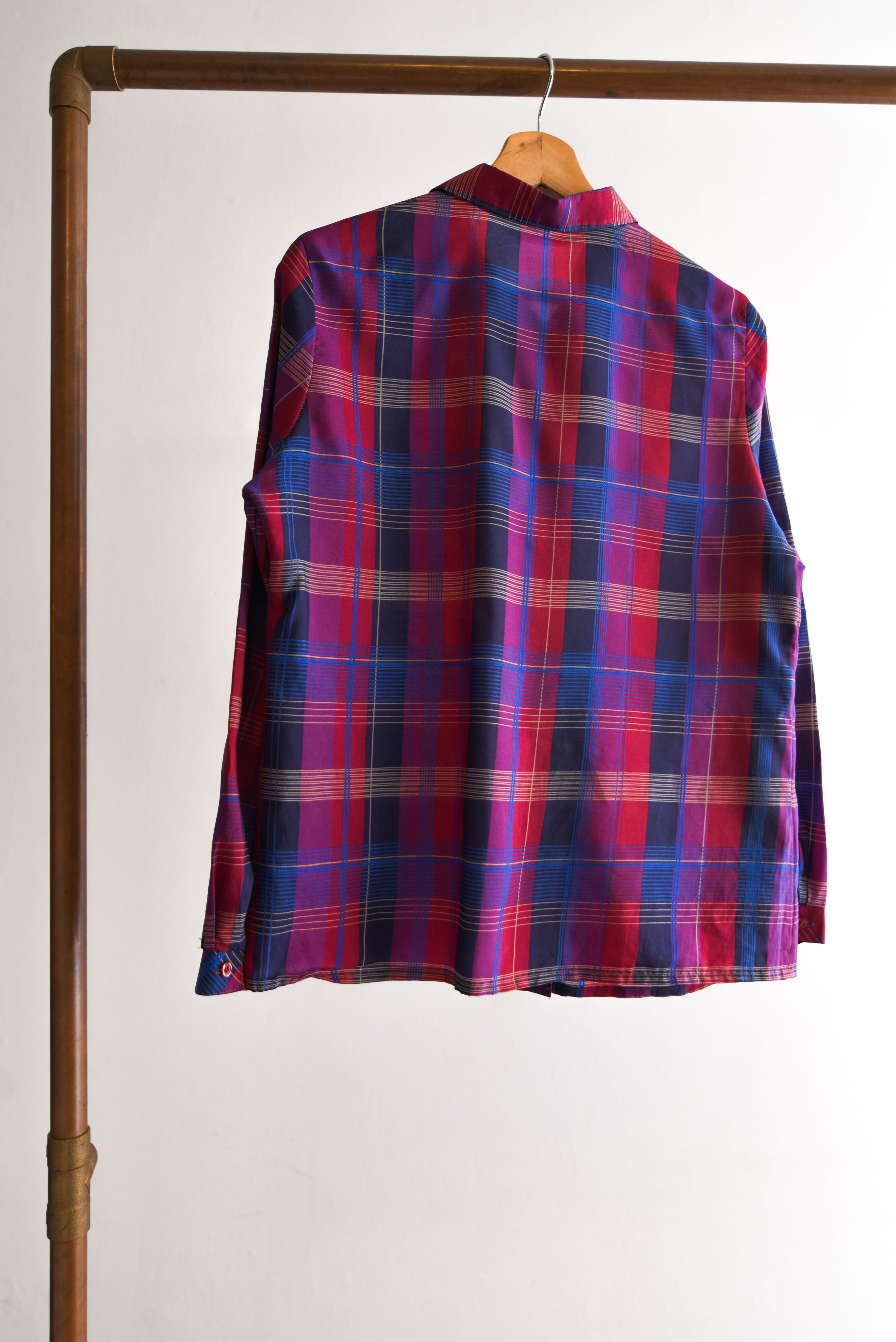 Blusa purple tartán 80s