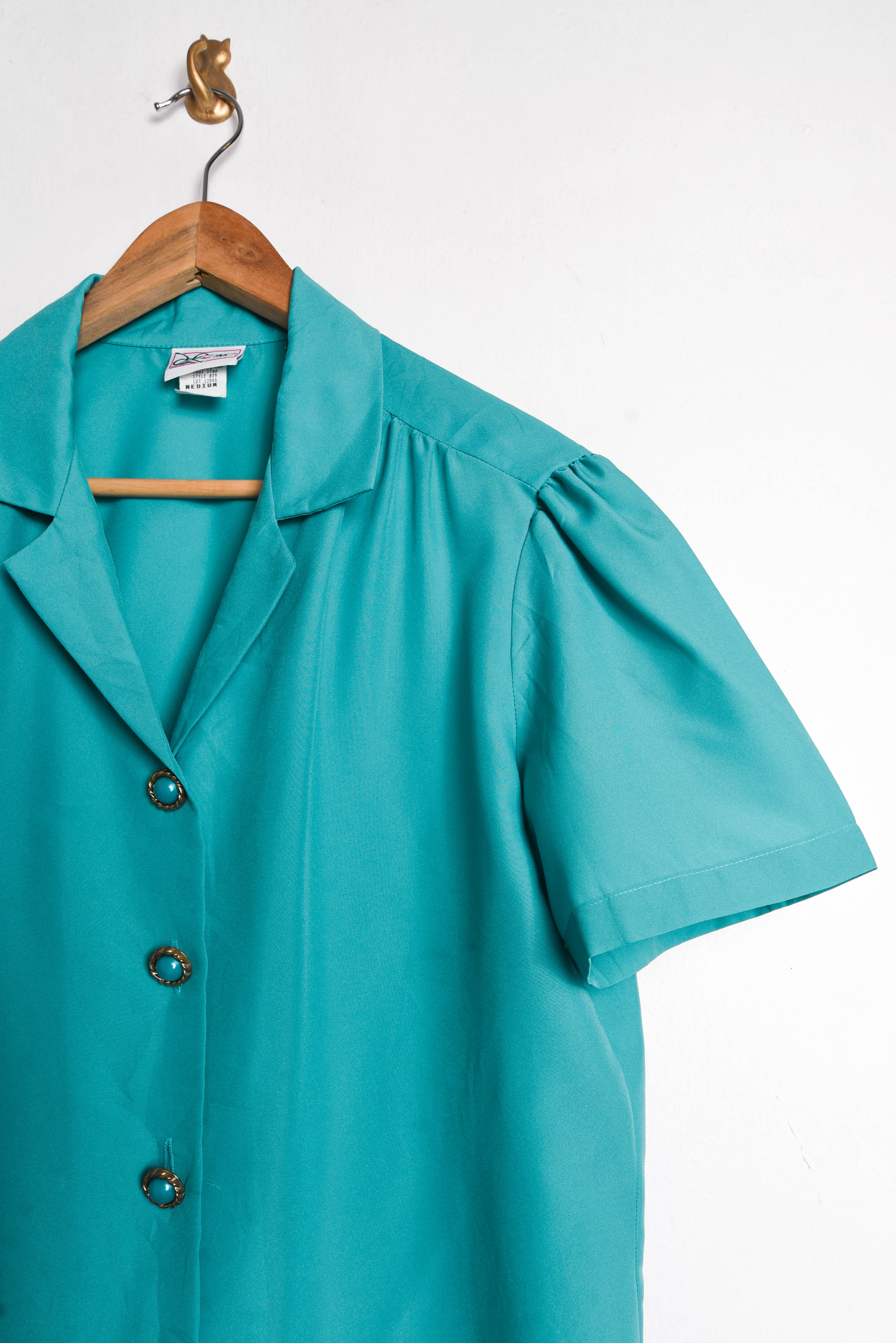 Blusa turquesa vintage 80s