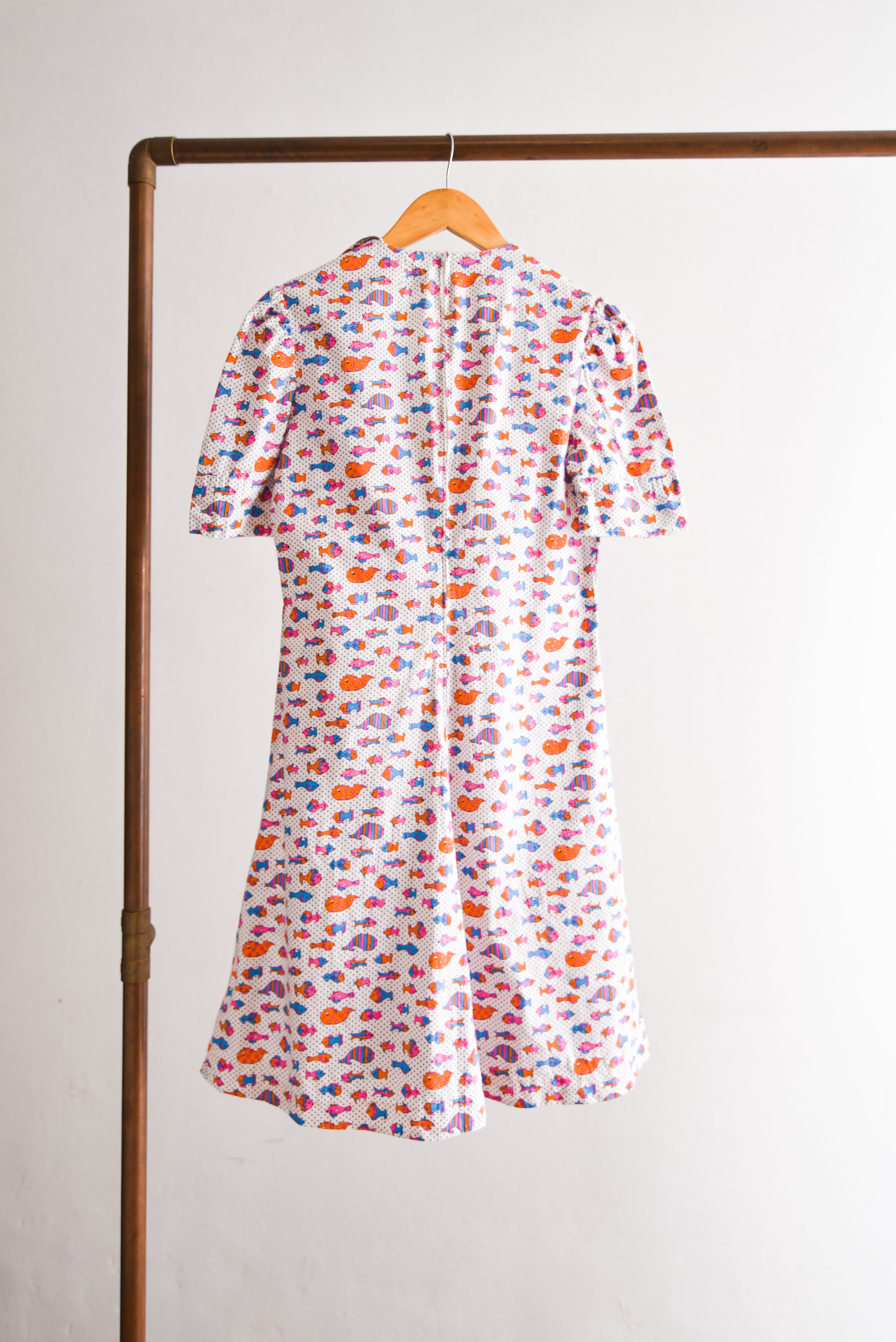 Vestido vintage 60s print peces