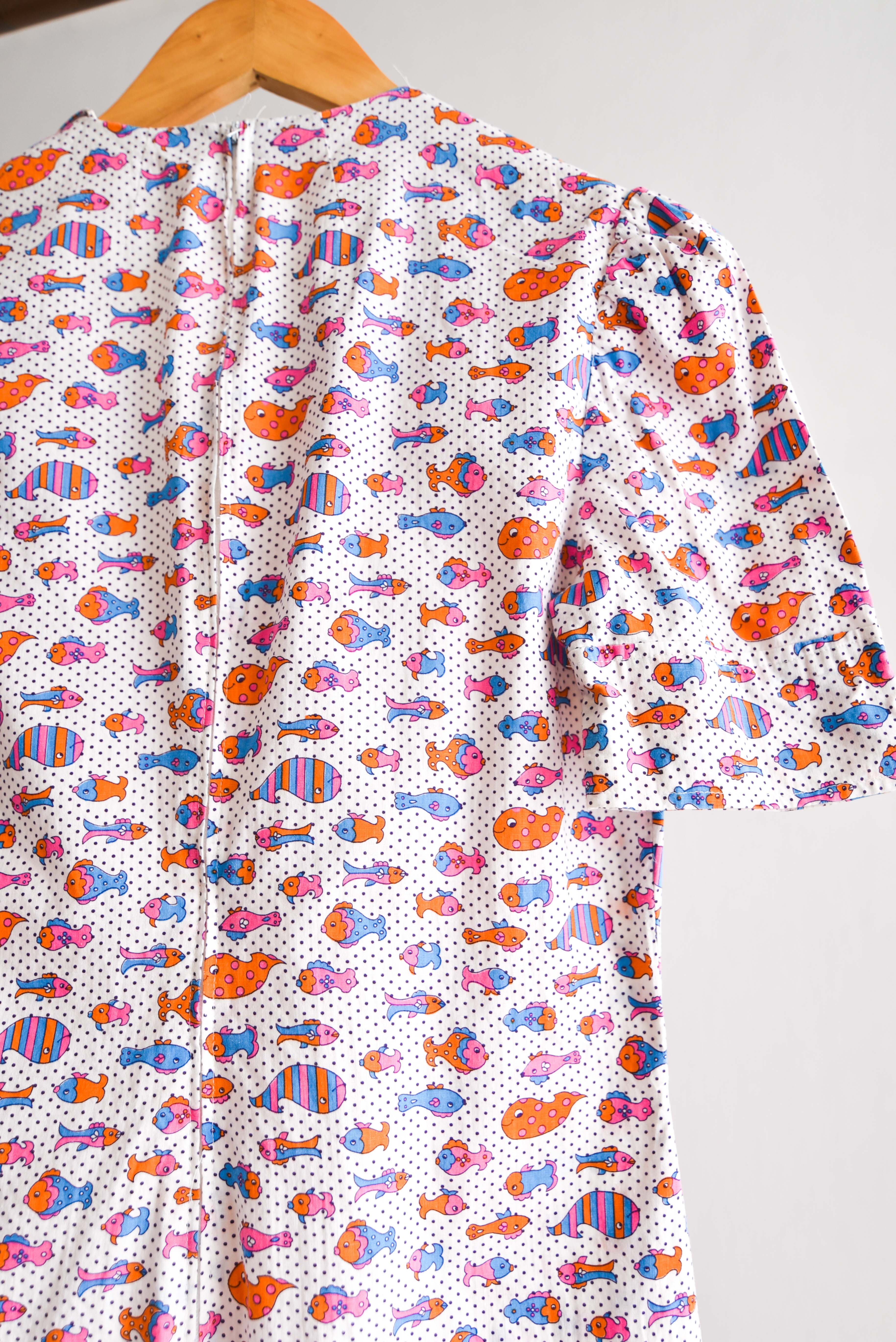 Vestido vintage 60s print peces