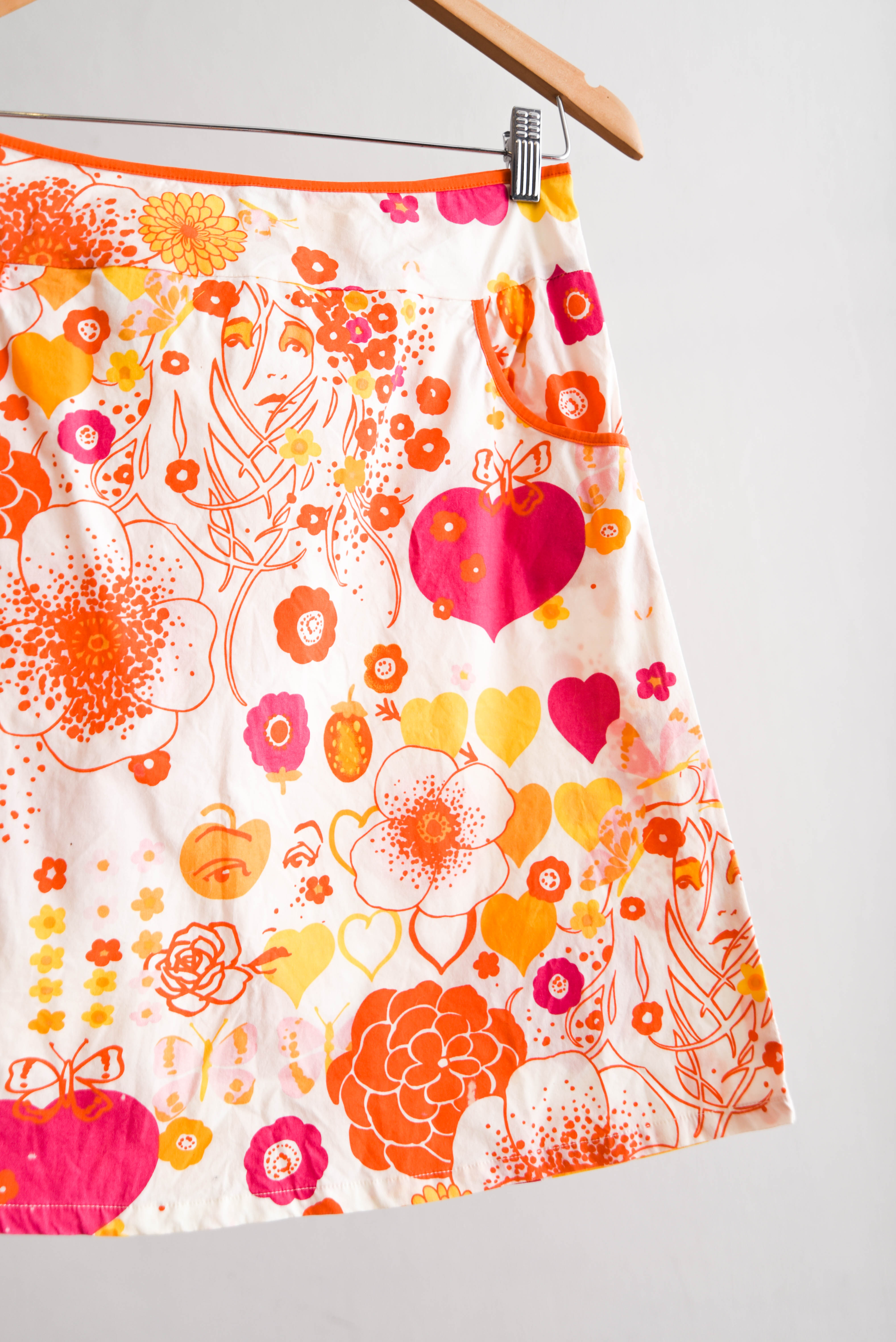 Falda y2k floral print