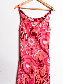 Vestido drapeado y2k coral