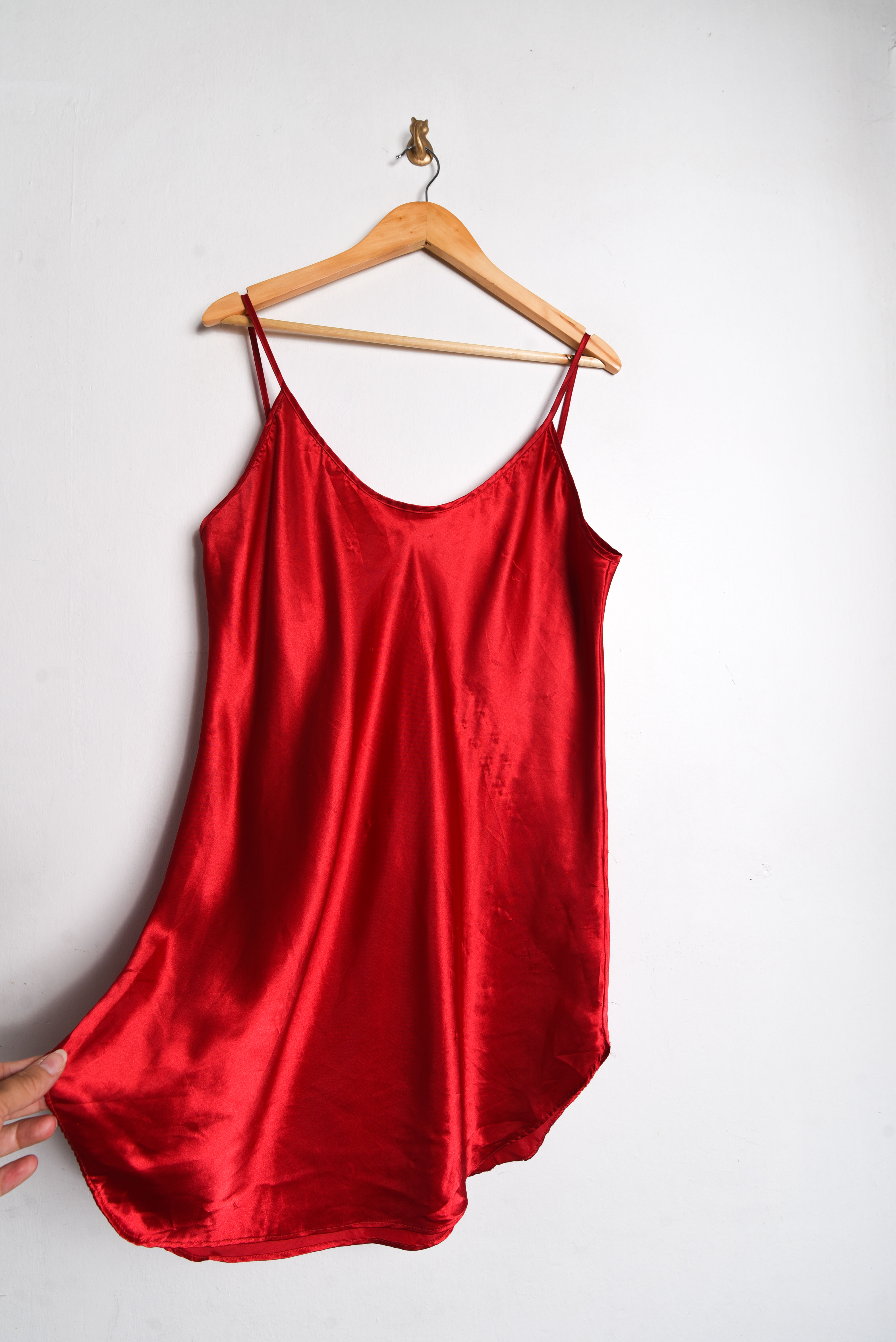 Slipdress rojo satín lencero