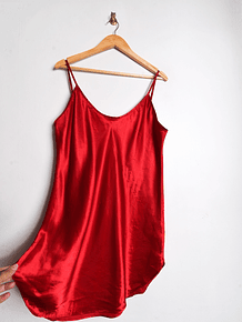 Slipdress rojo satín lencero