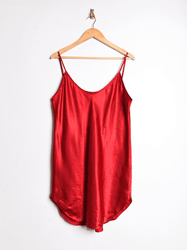 Slipdress rojo satín lencero