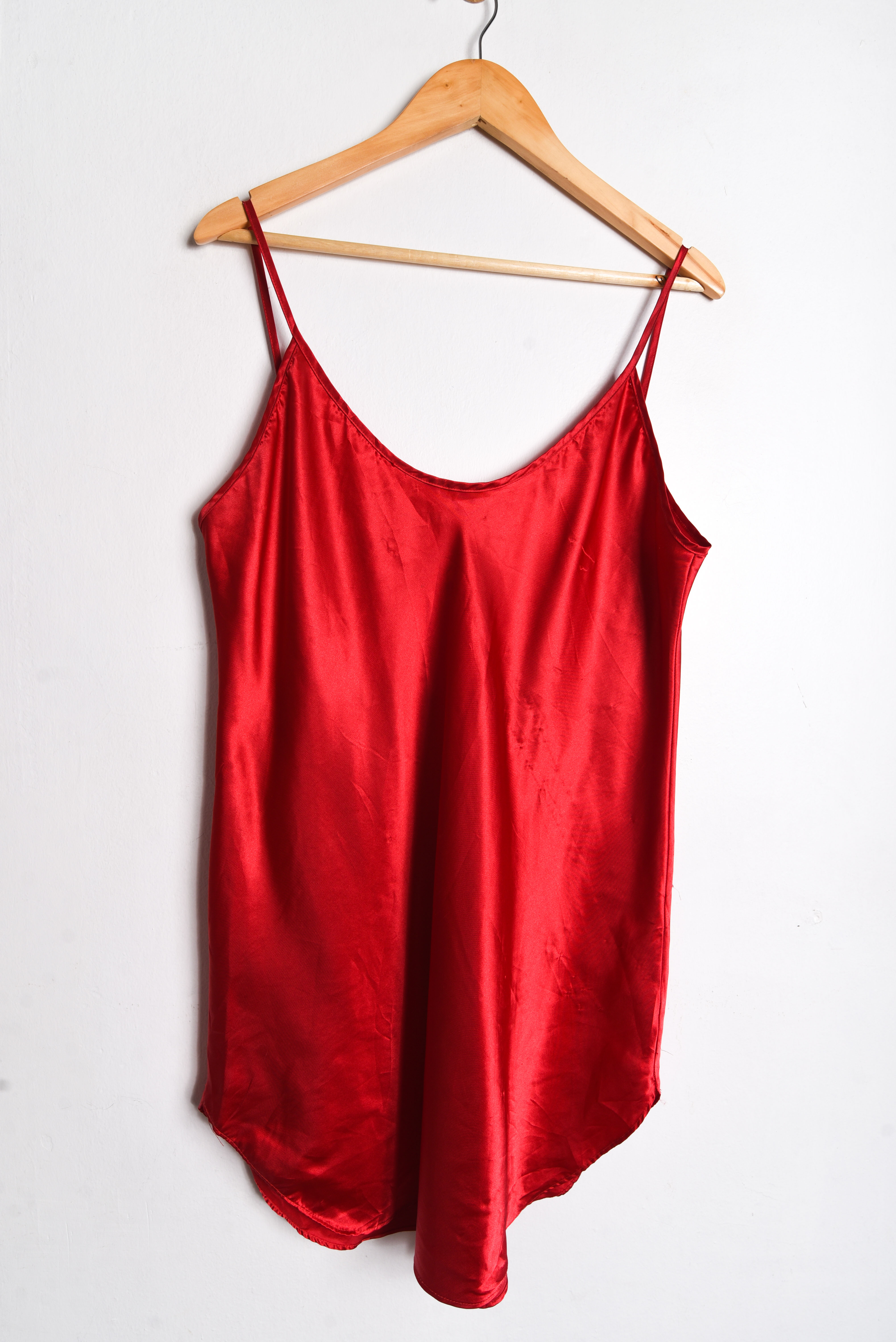 Slipdress rojo satín lencero